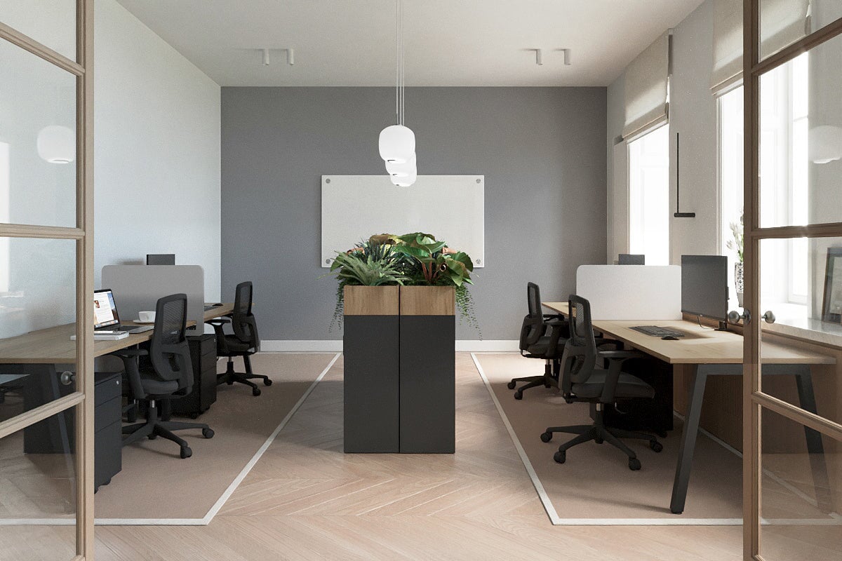 Dual Workstation Office Desk for 2 People - 1800L x 700W Dimensions - Perfect for Shared Workspaces, Home Offices & Collaborative Environments