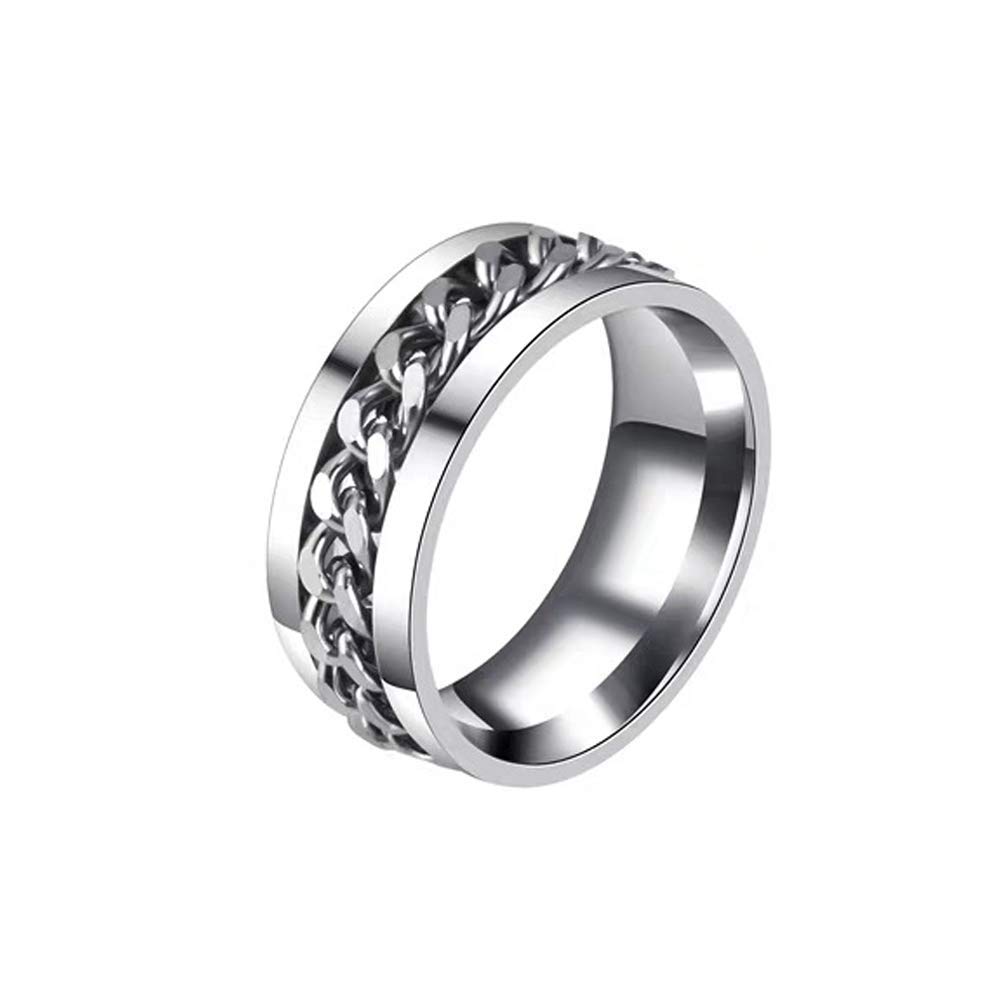 Titanium Steel Rotatable Chain Ring Bottle Opener - CHUANYI Trendy Couple Beer Opener Ring for Parties, Creative Gift for Men & Women (Silver, 12 Pack) - Perfect for Weddings, Camping, BBQ & Nightlife Accessories
