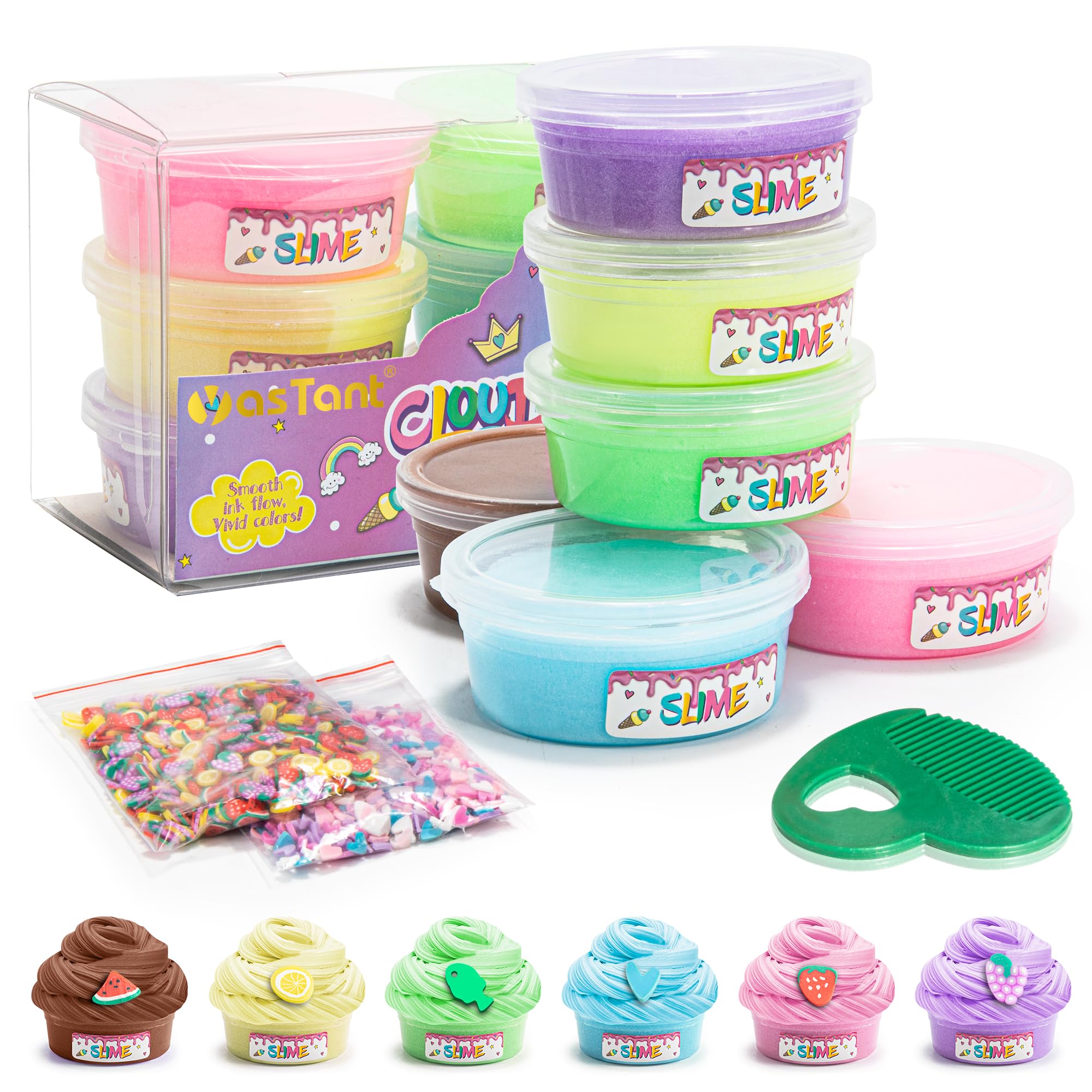 Easter Slime Kit for Kids - 6 Pack Safe & Fluffy DIY Slime for Boys & Girls - Stress Relief Sensory Toy for Toddlers & Classroom Activities - Perfect Easter Gifts for Children (Party, Playtime, Arts & Crafts)