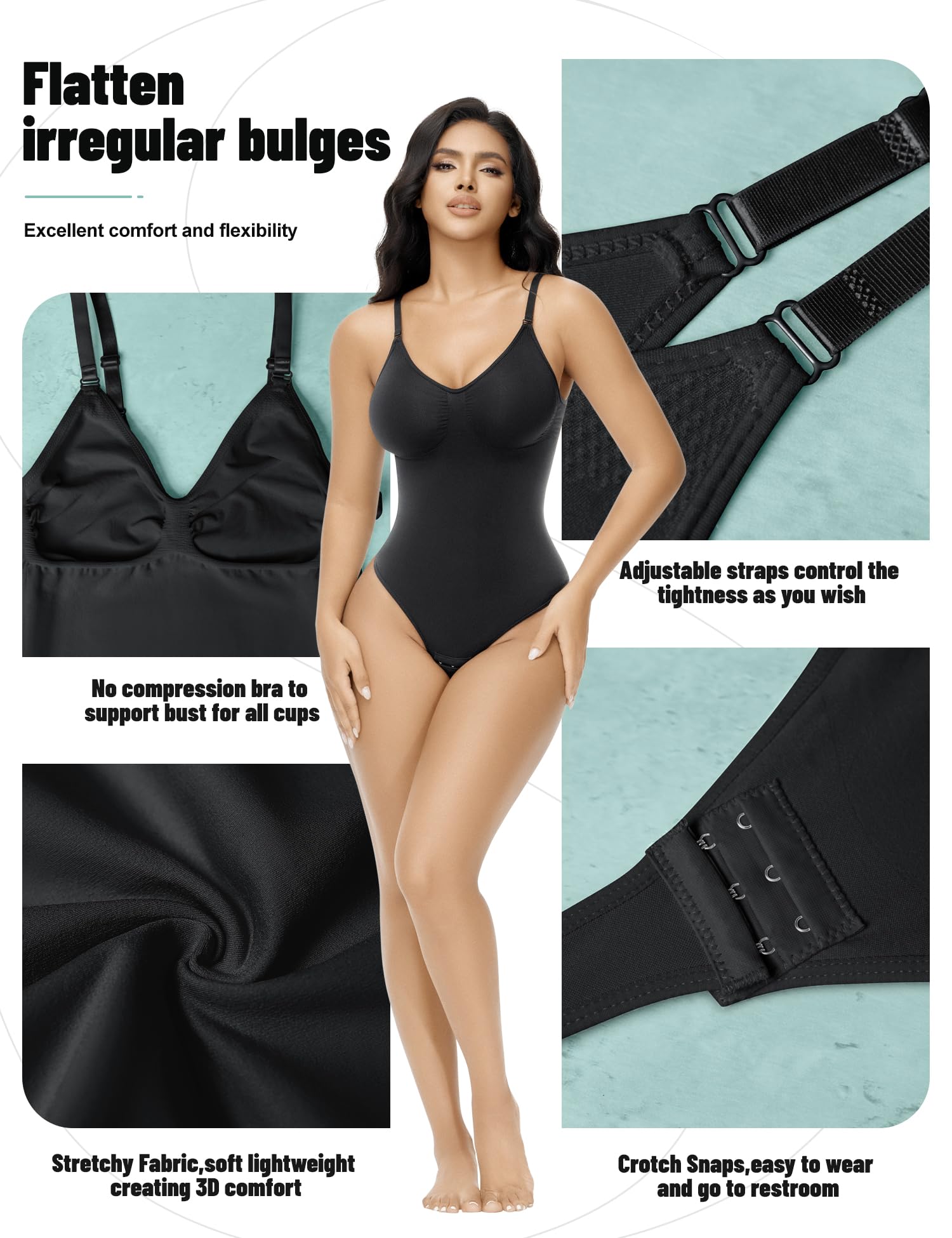 Best Women's Tummy Control Shapewear Bodysuit - Seamless Waist Trainer & Body Shaper Thong for Sculpting & Snatched Look | Perfect for Everyday Wear, Special Occasions & Postpartum Recovery