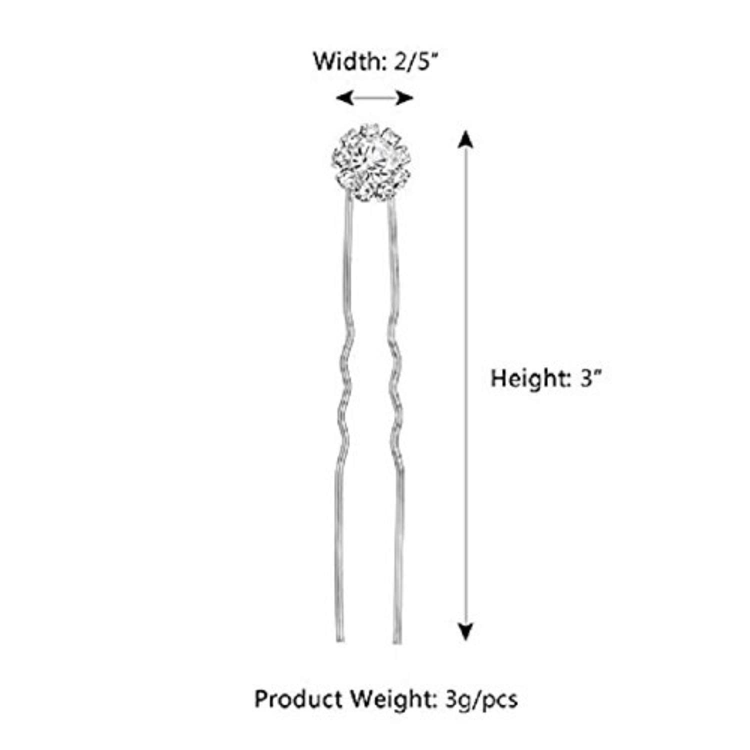FAMEZA 12-Piece Crystal Bridal Hair Pins Set - Rhinestone Wedding Hair Accessories for Bride & Bridesmaids - Perfect for Weddings, Prom, Pageants & Special Occasions