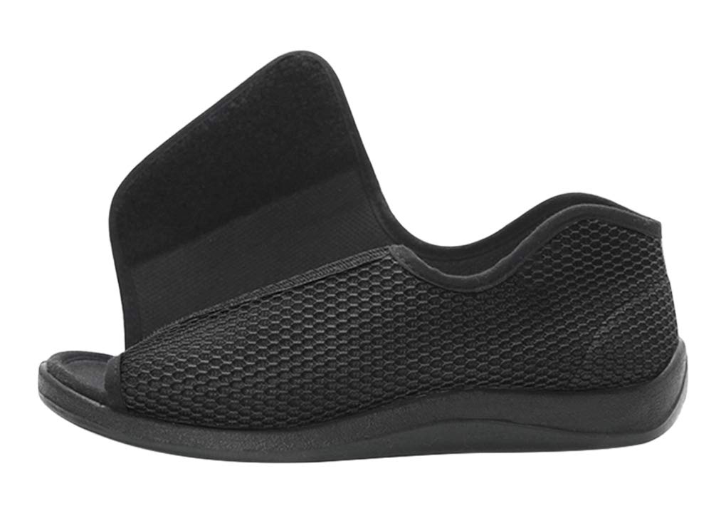 IPENNY Men's Wide Width Open Toe Diabetic & Orthopedic Slippers - Adjustable Non-Slip House Shoes for Foot Pain Relief - Ideal for Bunions, Swollen Feet, Flat Feet & Hammertoes - Perfect for Post-Surgery Recovery, Arthritis & Edema Comfort at Home