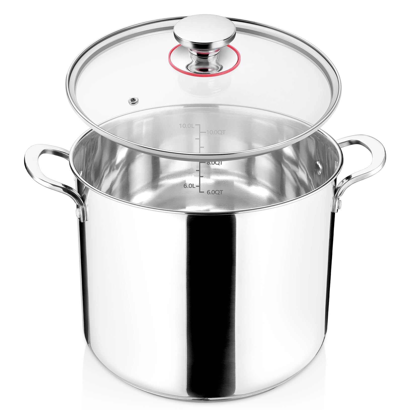 12 Quart Stainless Steel Stock Pot with Lid - 18/10 Heavy Duty Soup Pot for Cooking, Boiling & Canning - Perfect for Large Family Meals, Soup Making & Food Preservation