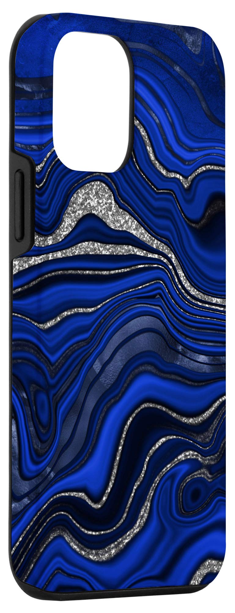 iPhone 12 mini 高品质蓝色银青金石设计保护壳 - 时尚耐用，适合日常使用、商务出行和休闲娱乐
