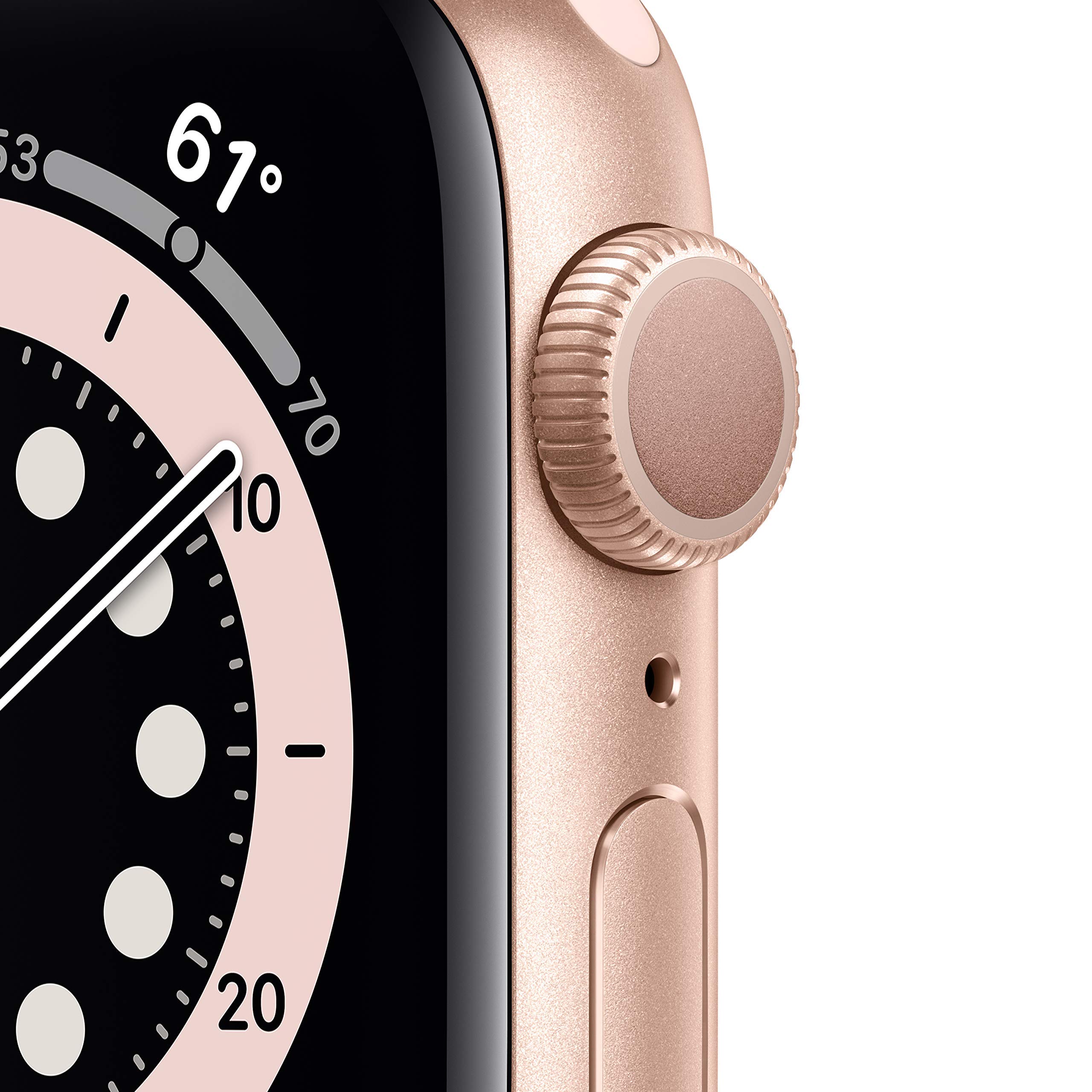 Apple Watch Series 6 (GPS, 40mm) - Gold Aluminum Case with Pink Sand Sport Band (Renewed) | Smartwatch for Fitness Tracking, Heart Rate Monitor, Sleep Tracking & iOS Compatibility | Perfect for Workouts, Running & Daily Activity Tracking