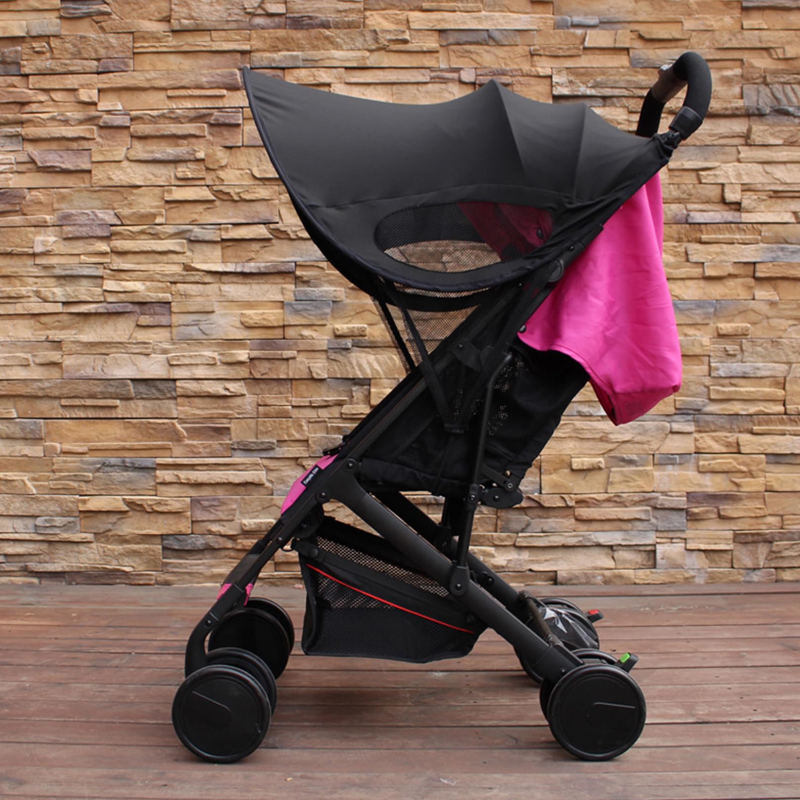**Universal Pram Sun Shade Cover 31.5x26 Inch - UPF 50+ Waterproof & Foldable Stroller Canopy for Pushchair, Carrycot - Perfect for Outdoor Walks, Beach Trips & Sunny Days**