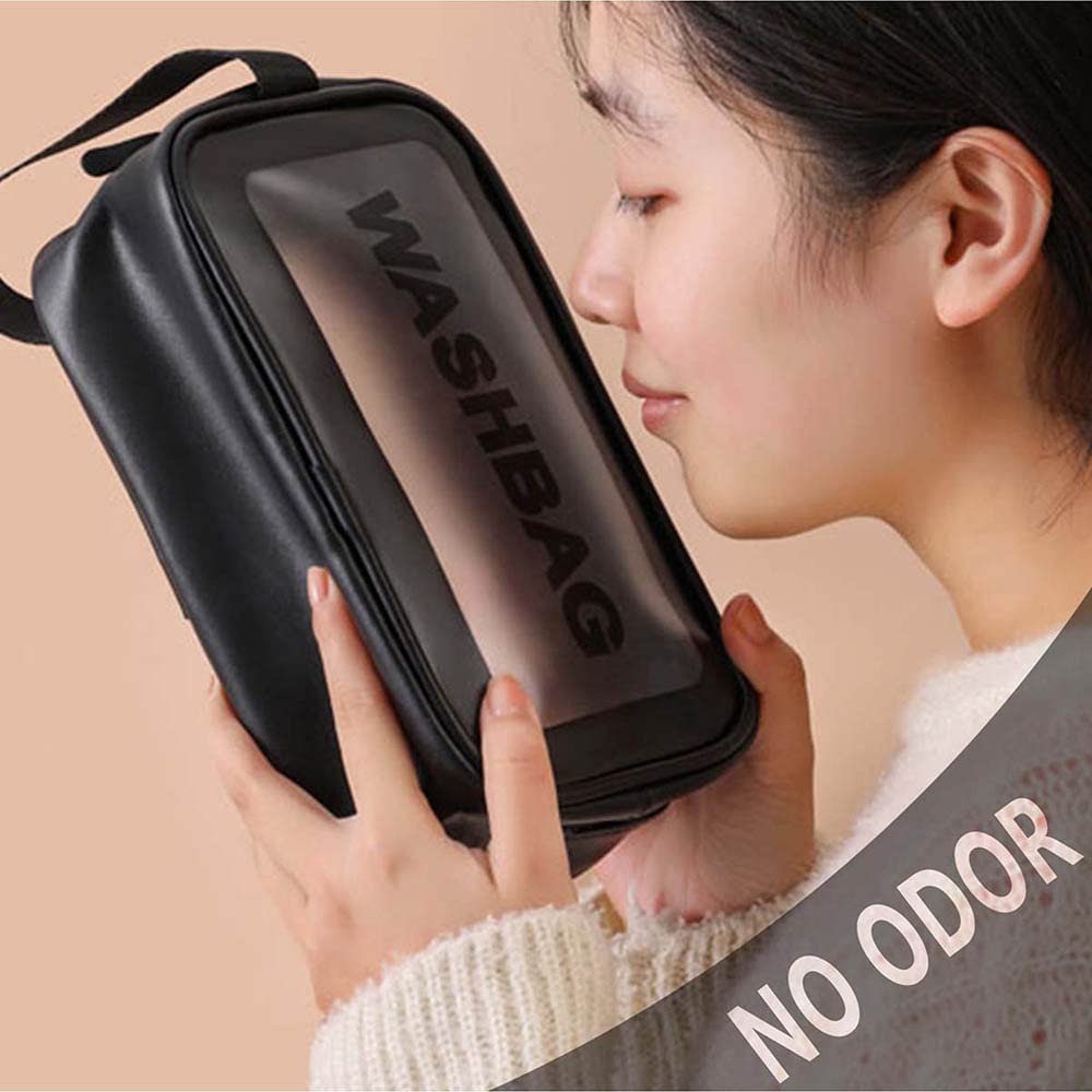 Anayo Cosmetic Organizer Bag - Large Makeup Pouch with Zipper, Toiletry Storage Travel Wash Bag for Women & Girls (Medium, Black) - Perfect for Travel, Gym, and Daily Beauty Essentials Organization