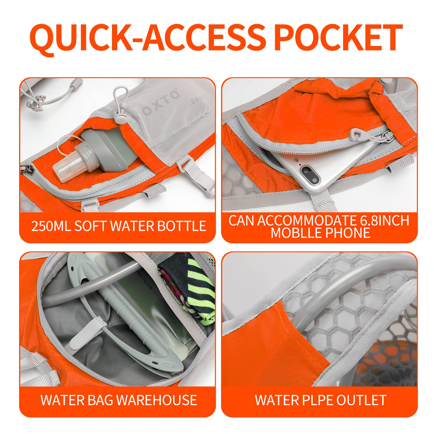 Lightweight Hydration Pack Backpack with 2L Leakproof Bladder - Running & Hiking Water Vest for Men & Women - Perfect for Outdoor Activities, Trail Running, Cycling & Camping