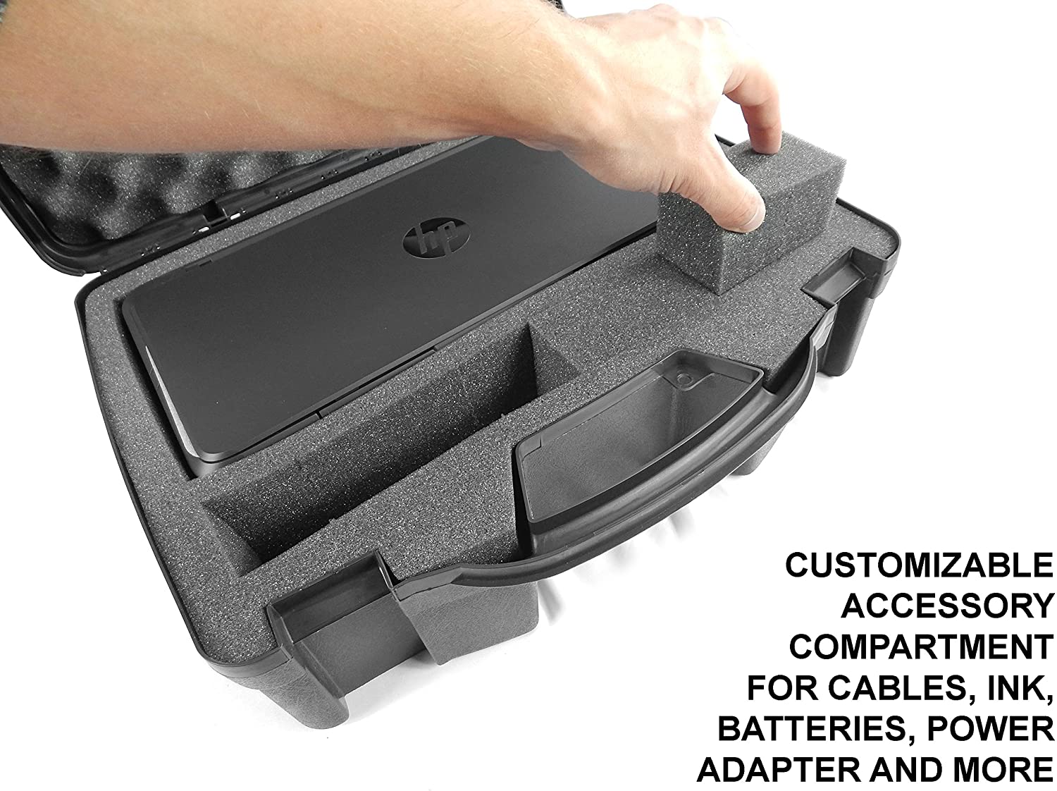 CASEMATIX Portable Printer Carry Case for HP Officejet 200 Wireless Mobile Printer - Durable Protective Travel Bag for Business & Home Office Use