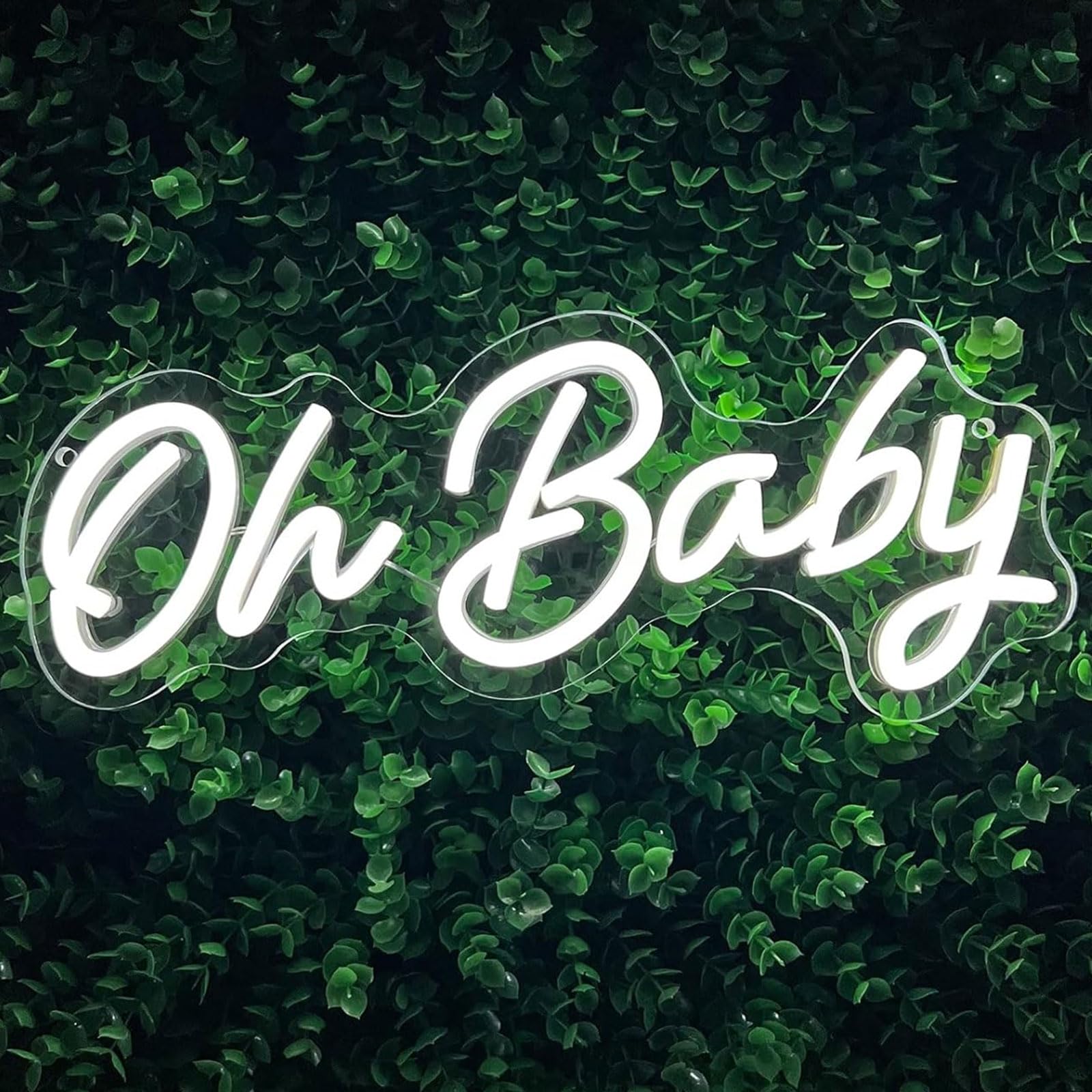 Oh Baby Neon Sign - Dimmable LED Wall Decor for Bedroom, Wedding & Baby Shower | USB Powered Custom Neon Light for Valentine's Day Gift & Birthday Party Backdrop | Perfect for Home Decor & Romantic Ambiance