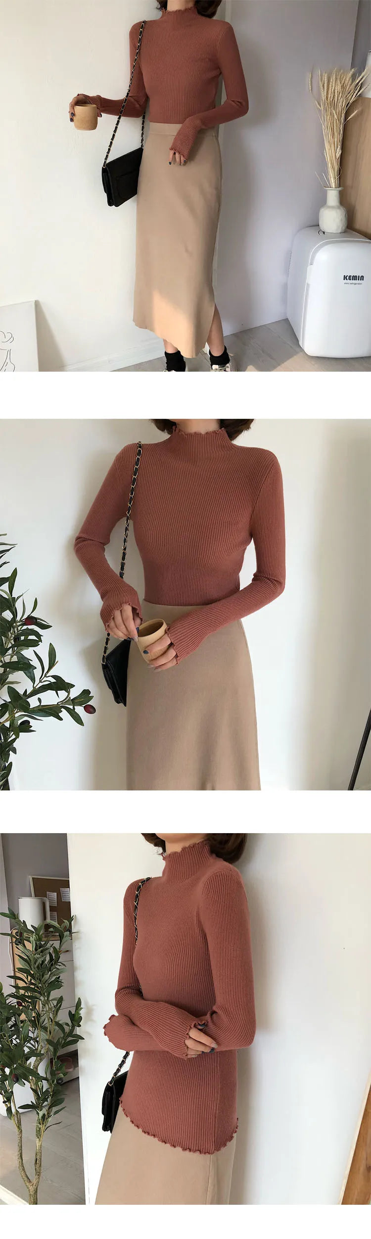 Women's Stretchable Turtleneck Sweater - Soft & Comfortable Winter Pullover for Casual Wear, Office & Date Night