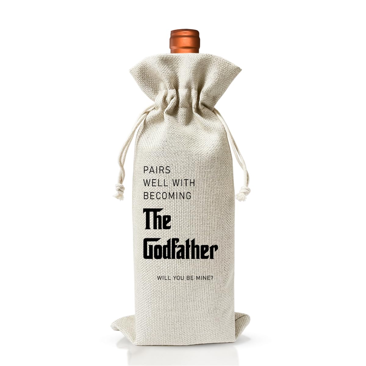 Godfather Proposal Gift Wine Bag - Perfect Christening, Baptism & Baby Shower Present - Elegant Thank You Gift for New Godfather - Great for Baby Announcements & Party Favors - Ideal for Celebrations, Family Gatherings & Special Occasions