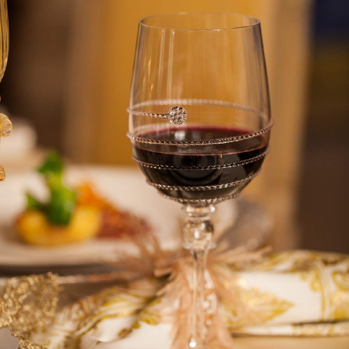 Juliska Amalia Glass Cups - Set of 4 Elegant Full-Body Red Wine Glasses for Cabernet & Merlot | Perfect for Dinner Parties, Wine Tasting & Romantic Evenings