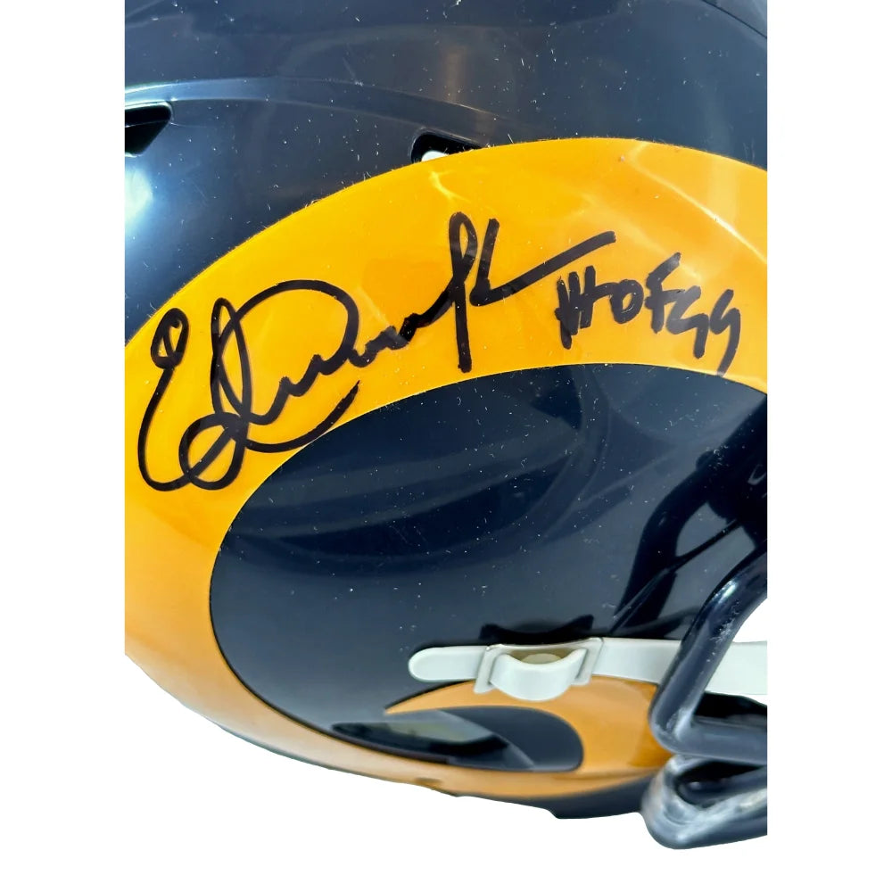 Eric Dickerson Autographed Los Angeles Rams Mini Helmet - Signed with BAS COA - Perfect for NFL Collectors, Sports Memorabilia Fans, and Rams Supporters
