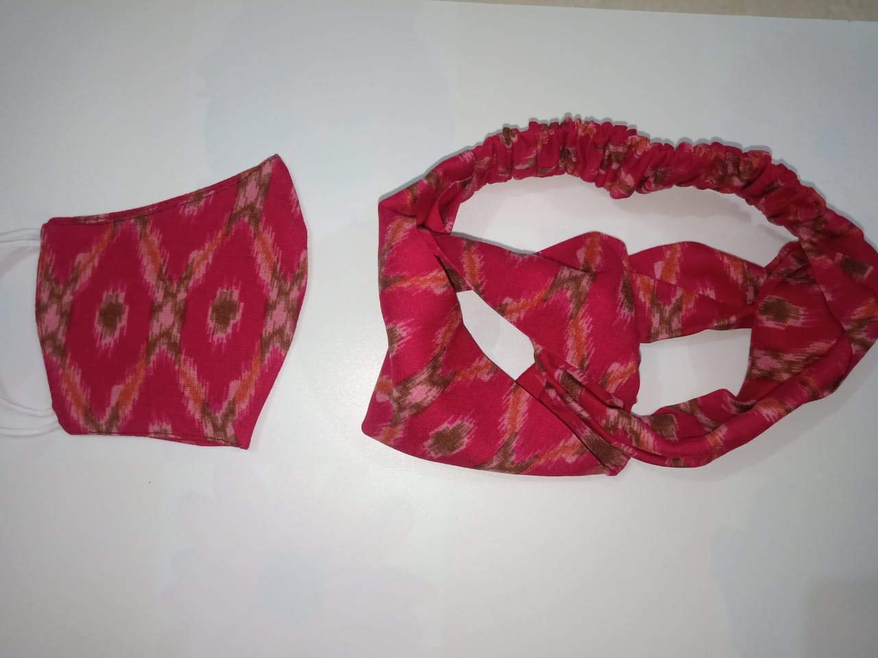 Stylish Knotted Headband & Matching Face Mask Set - 2 Headbands + 2 Masks Combo for Women | Perfect for Yoga, Workouts, and Everyday Fashion