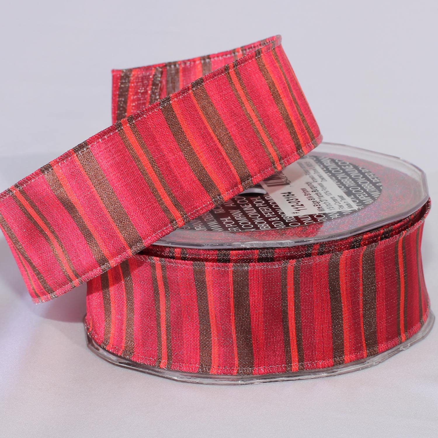 Premium Pink, Burgundy & Black Striped Wired Craft Ribbon - 1.5 Inch x 27 Yards for Gift Wrapping, DIY Decorations & Party Supplies | Perfect for Christmas, Weddings & Craft Projects