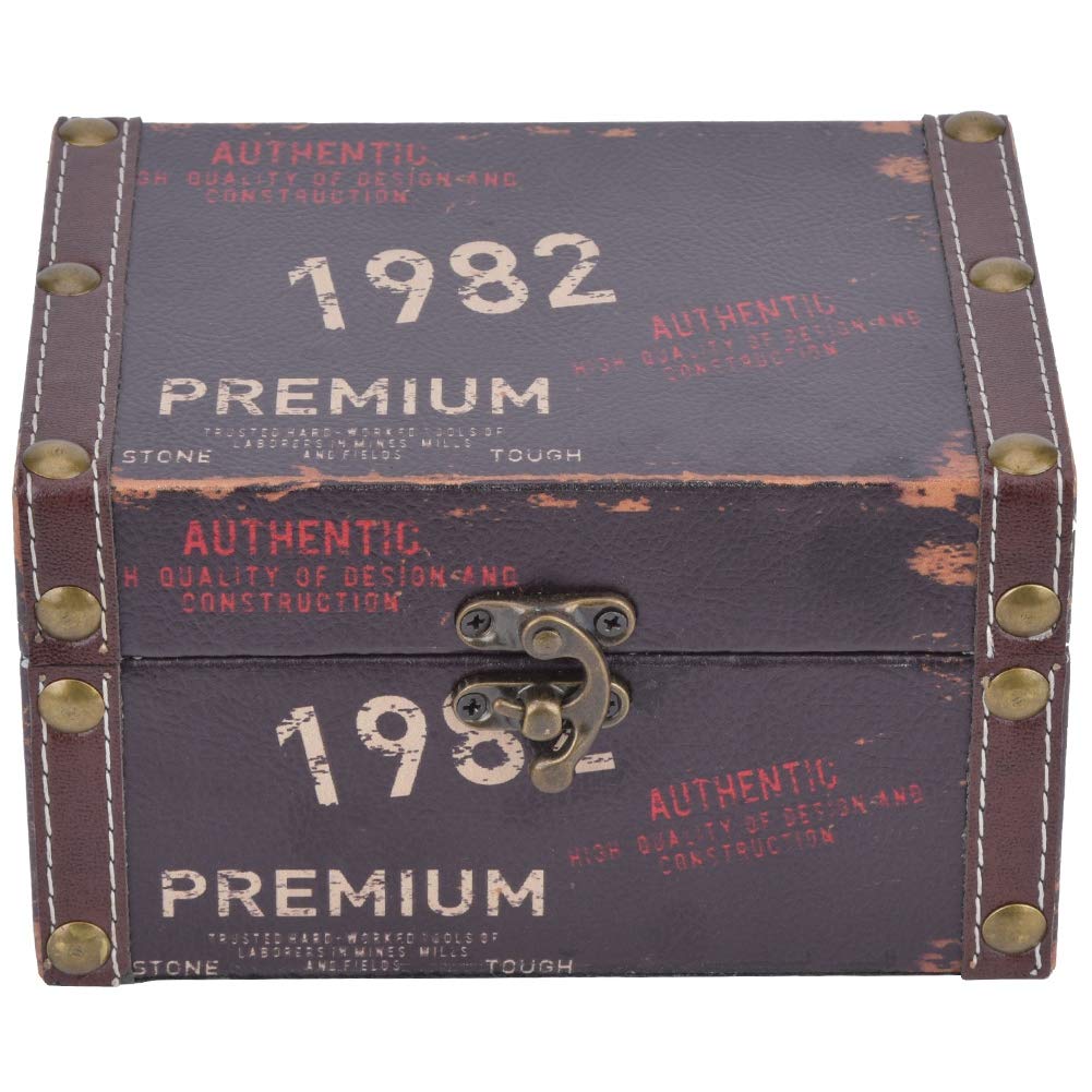 Vintage Decorative Storage Box - Small Outdoor Deck Storage Organizer for Jewelry, Bracelets & Accessories | Waterproof & Durable Design for Patio, Garden & Home Decor (2208A-03-1982)