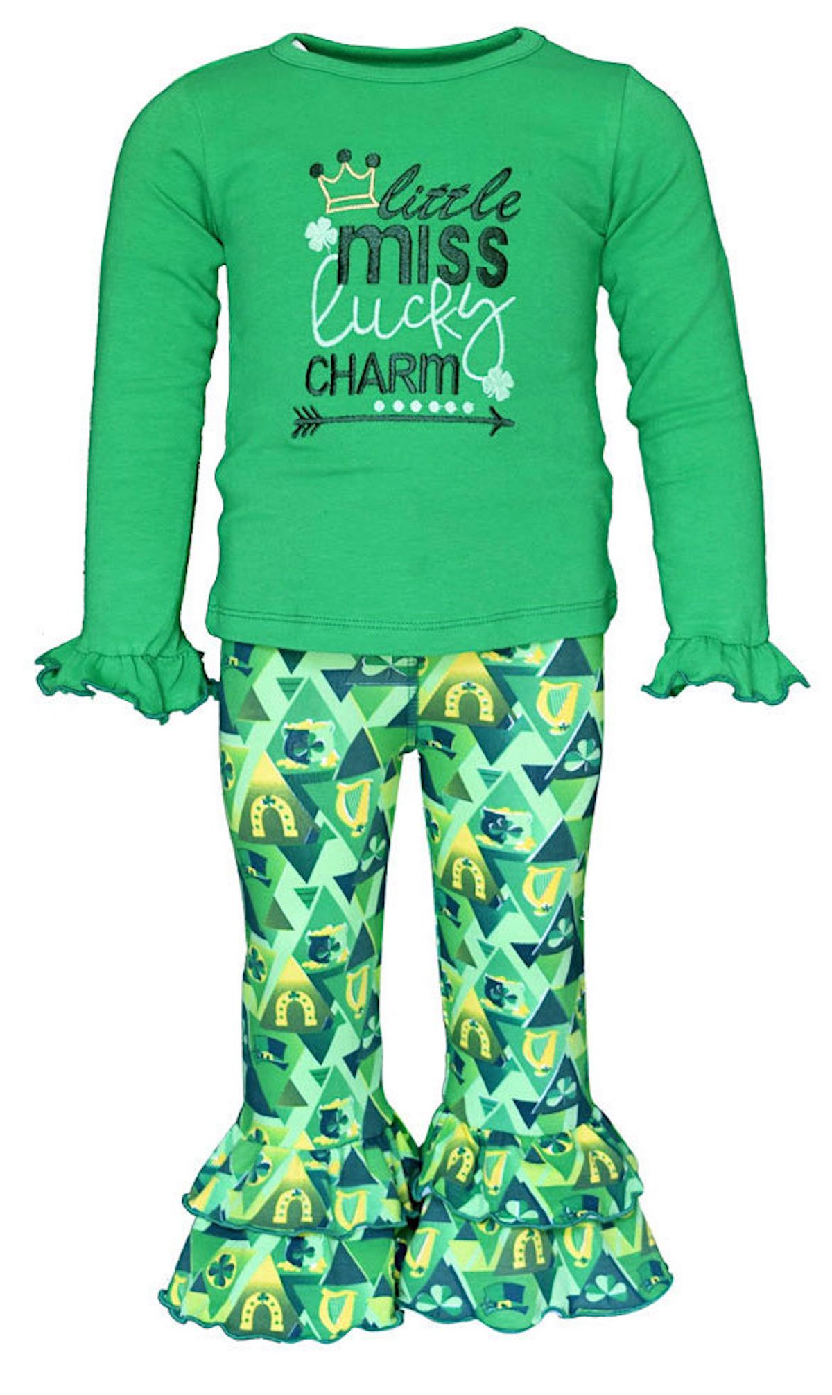 Girls 2-Piece Outfit - Ruffle Leggings & Long Sleeve Shirt Set for Toddlers | Playtime & Party Wear