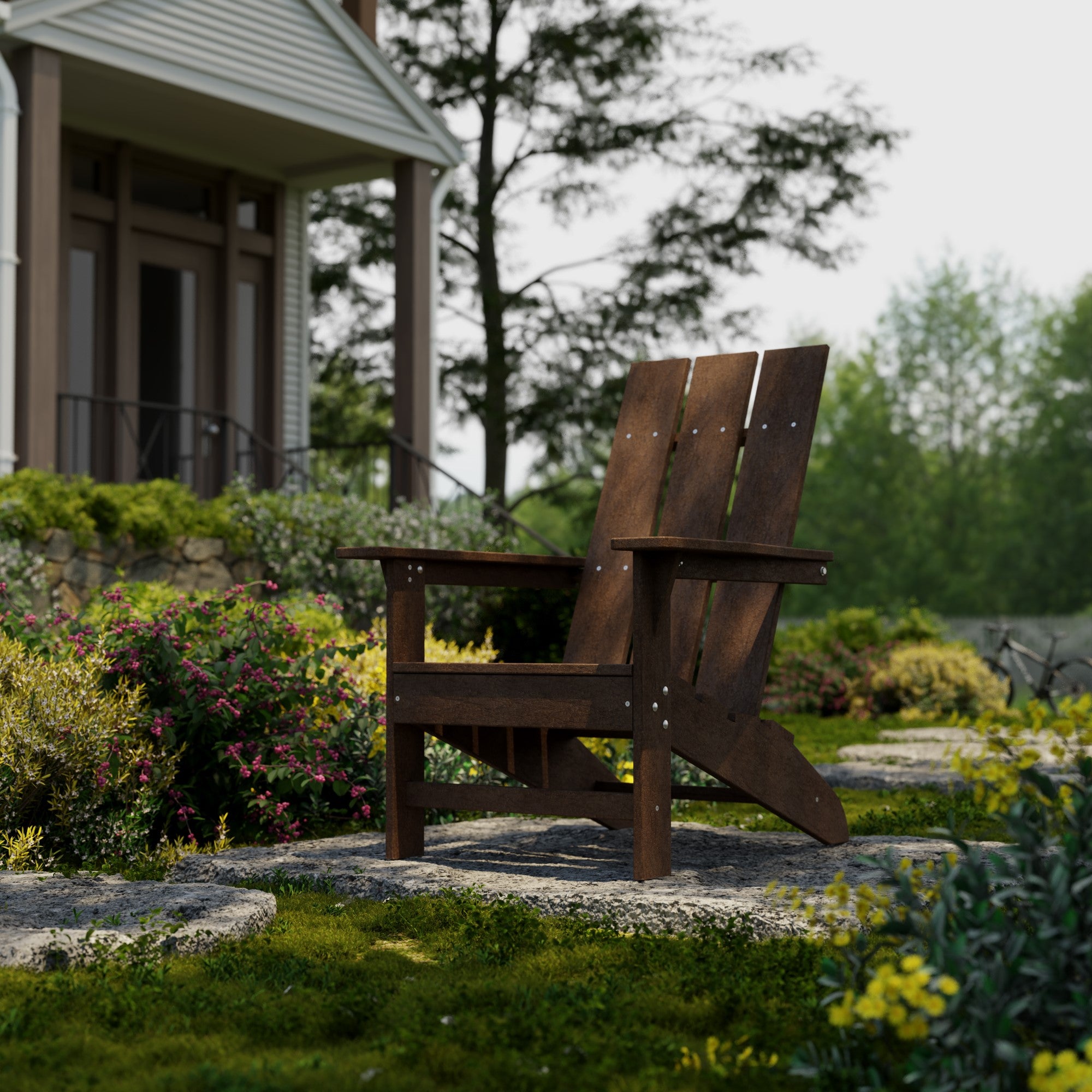 Freedom Modern Adirondack Chair - Weather-Resistant Outdoor Lounge Chair for Patio, Garden & Poolside Relaxation | Comfortable & Durable Polywood Furniture