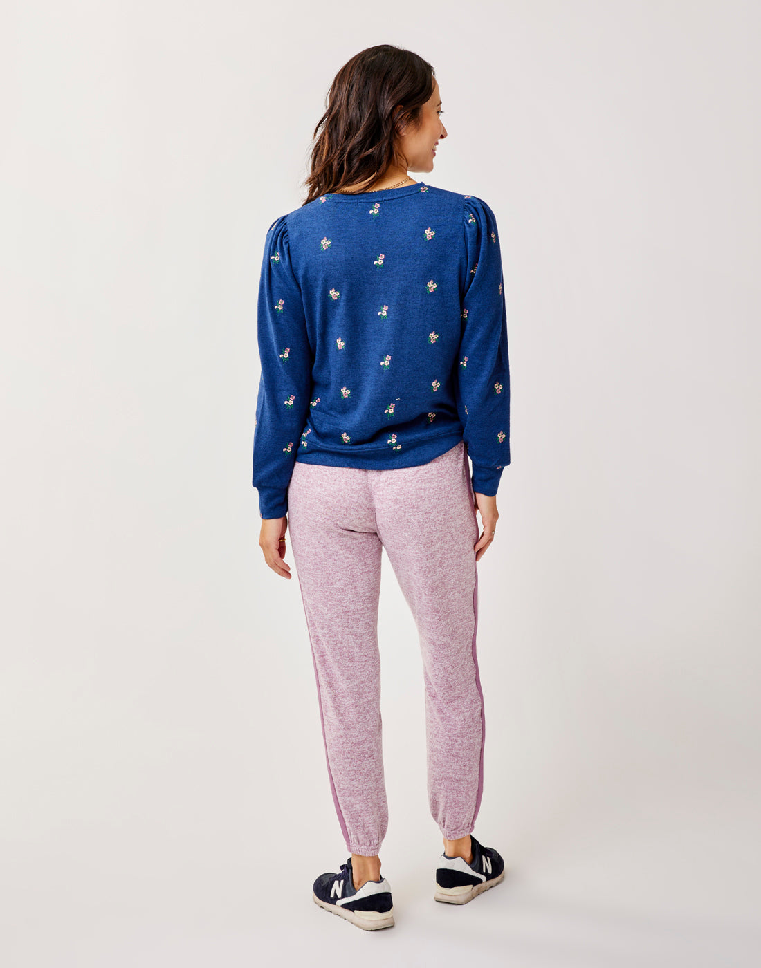 Naomi Embroidered Floral Sweatshirt for Women | Soft Cotton Pullover | Casual Chic Style for Fall & Winter | Perfect for Coffee Dates & Weekend Outings