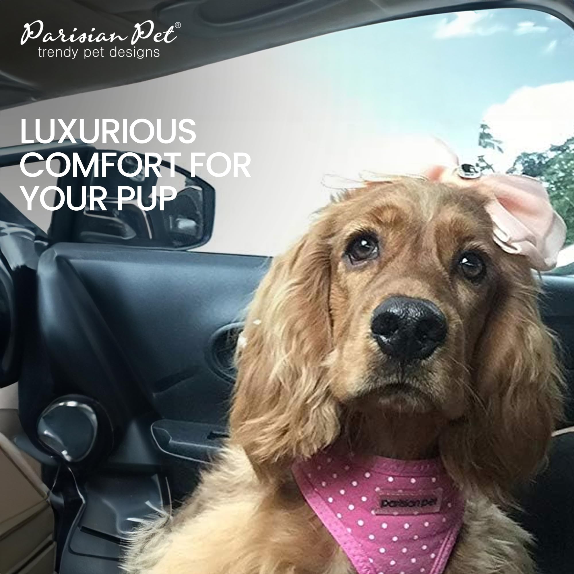 Parisian Pet Girl Adjustable Dog Harness - Breathable Mesh No-Pull Vest for Small Dogs - Polka Dot Cooling Puppy Harness for Walking, Running & Hiking - Perfect for Outdoor Adventures & Daily Walks - Size S