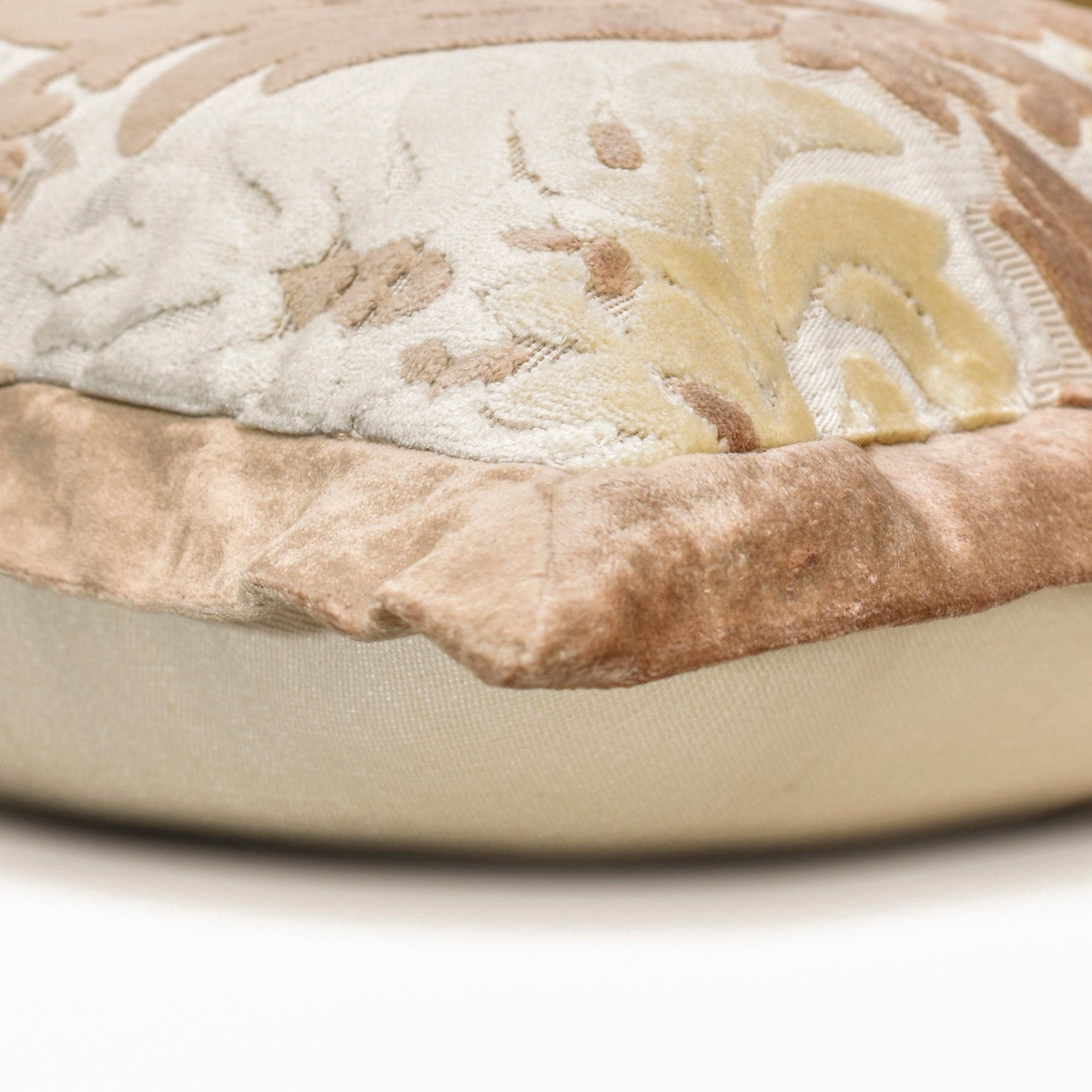 Agatha Gold & Beige Velvet Decorative Euro Sham Pillow Cover - Luxury Bedroom Decor for Master & Guest Rooms