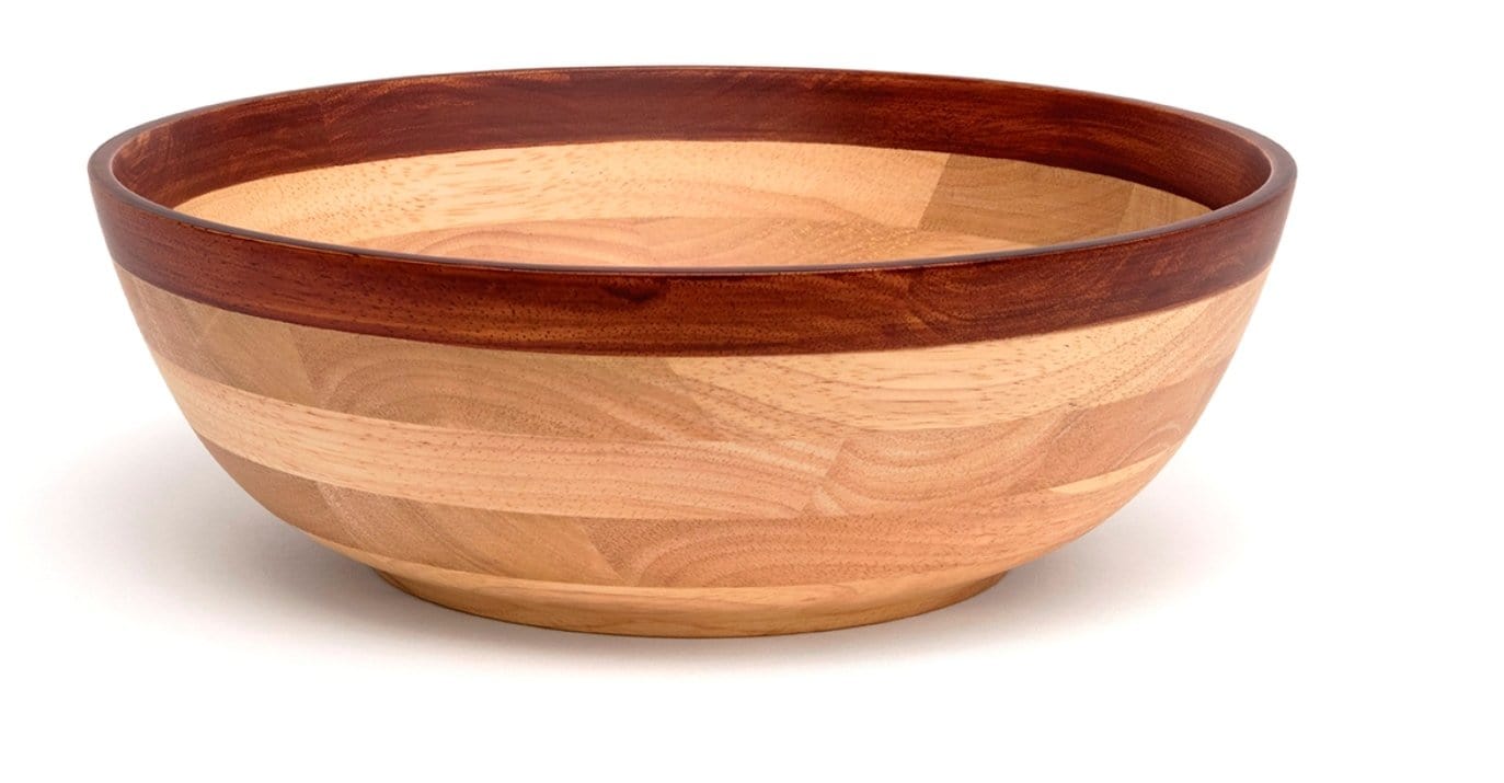 Premium Large Wooden Salad Bowl - Natural Beech or Cherry Finish - Perfect for Family Dinners, Entertaining & Healthy Meal Prep