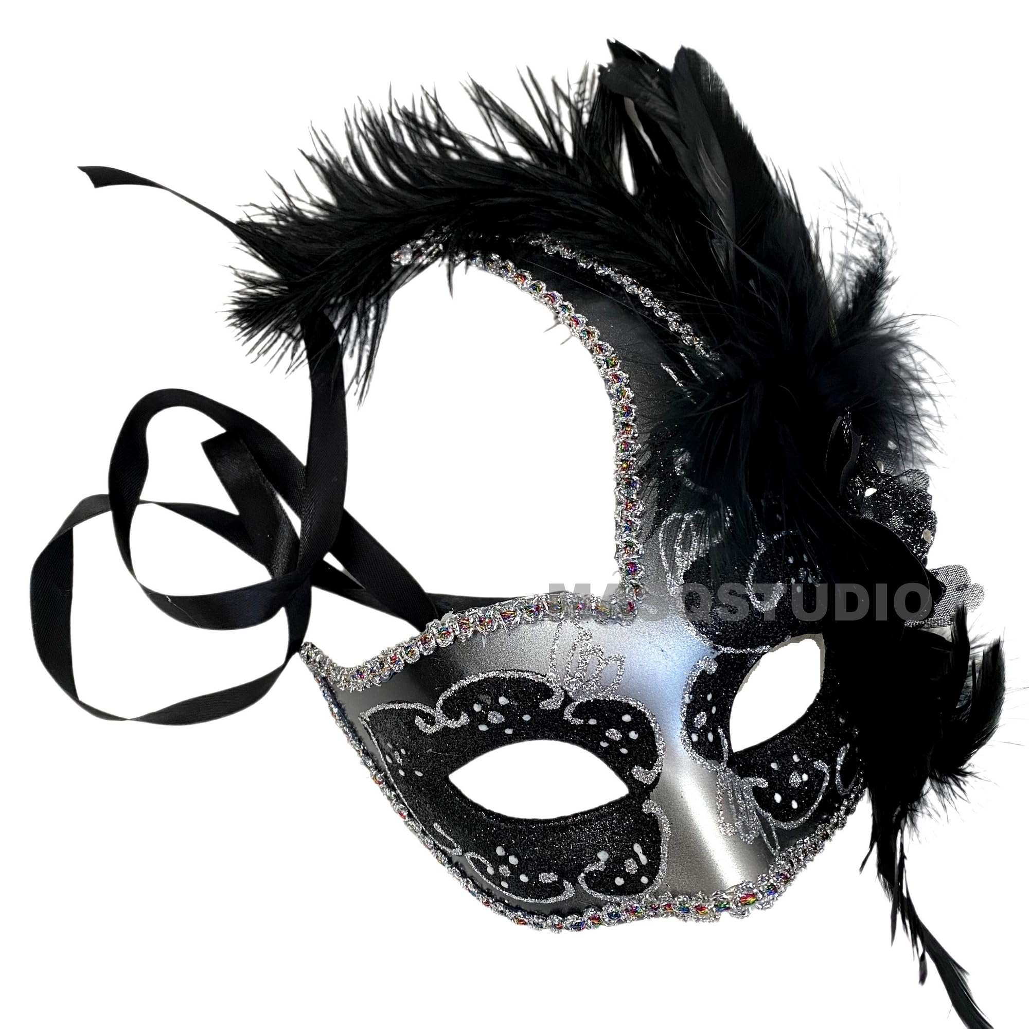 MasqStudio Elegant Brocade Lace Masquerade Mask for Mardi Gras, Prom, Wedding & Costume Parties - Venetian Ball Mask for Halloween, Burlesque Shows & Formal Events