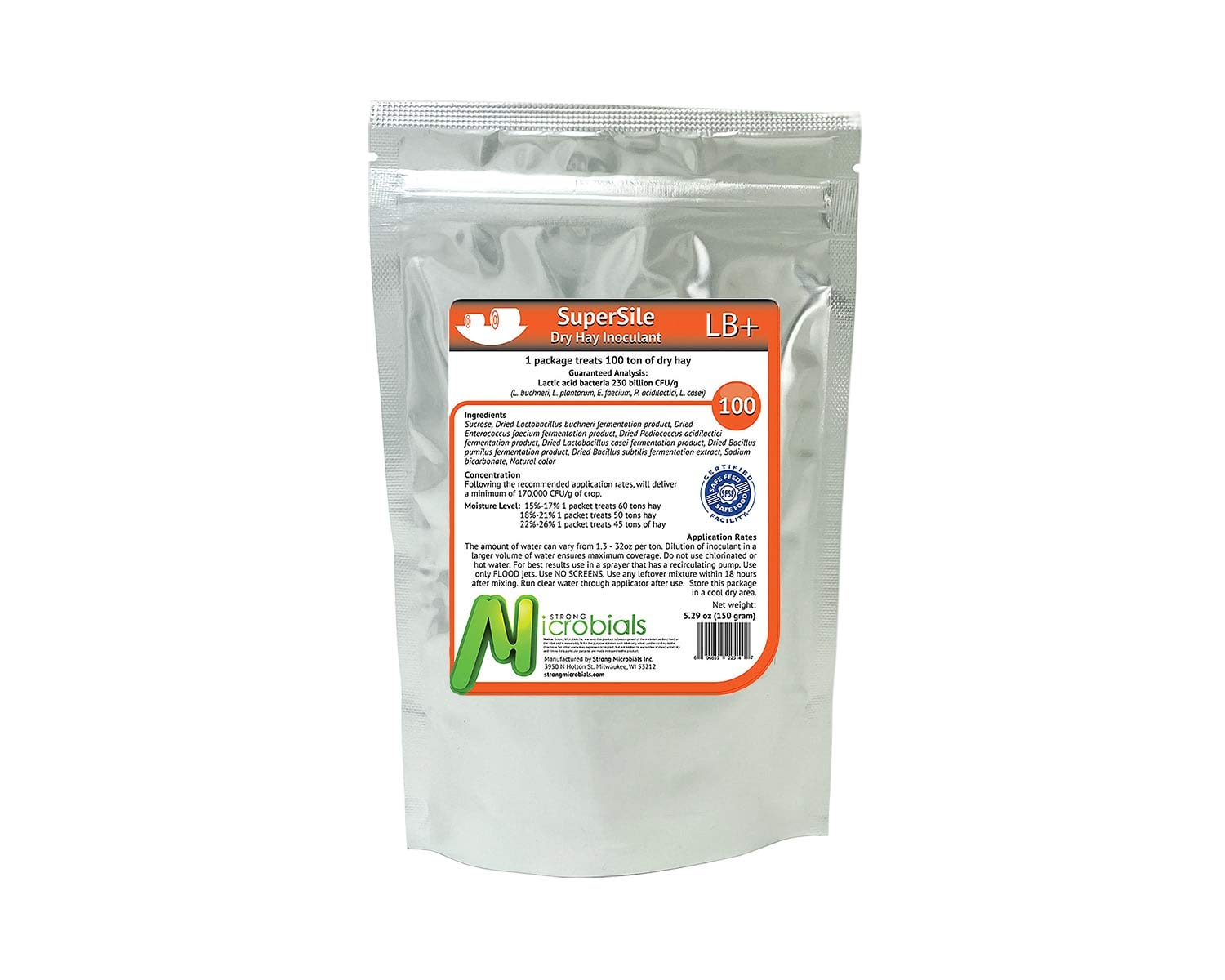 Dry Hay Inoculant with L. buchneri (100 Ton Treatment) - High Efficiency Forage Preservative for Large-Scale Hay Storage & Livestock Feed Protection