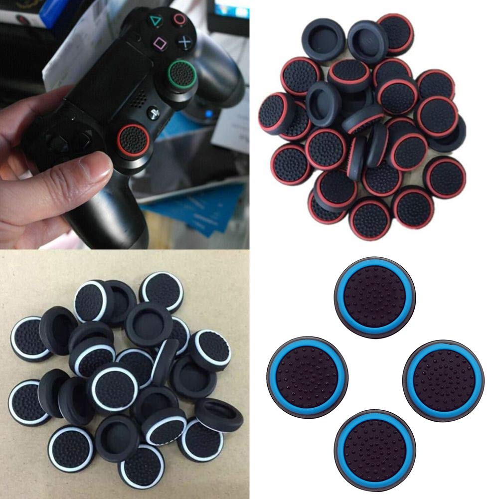 4Pcs Silicone Thumb Grip Stick Caps for PS3 PS4 Xbox One Controllers - Ergonomic Non-Slip Replacement Joystick Covers (Red) - Perfect for Gaming, Long Play Sessions & Enhanced Grip Comfort