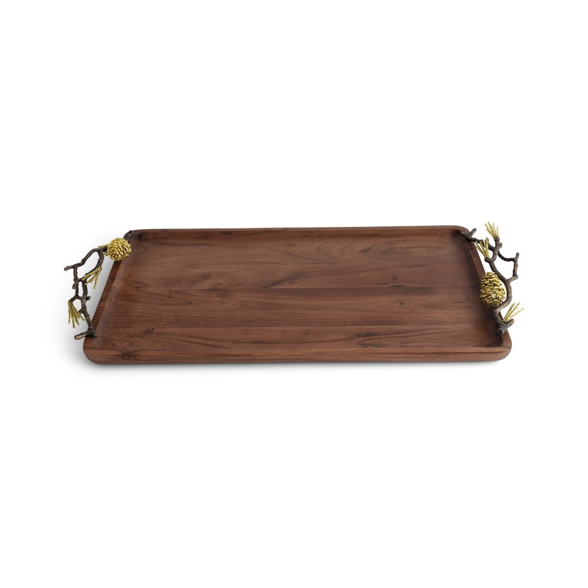 Natural Pine Cone Medium Wood Tray - Rustic Home Decor for Centerpieces, Dining Table, Shelf Display & Wedding Decorations