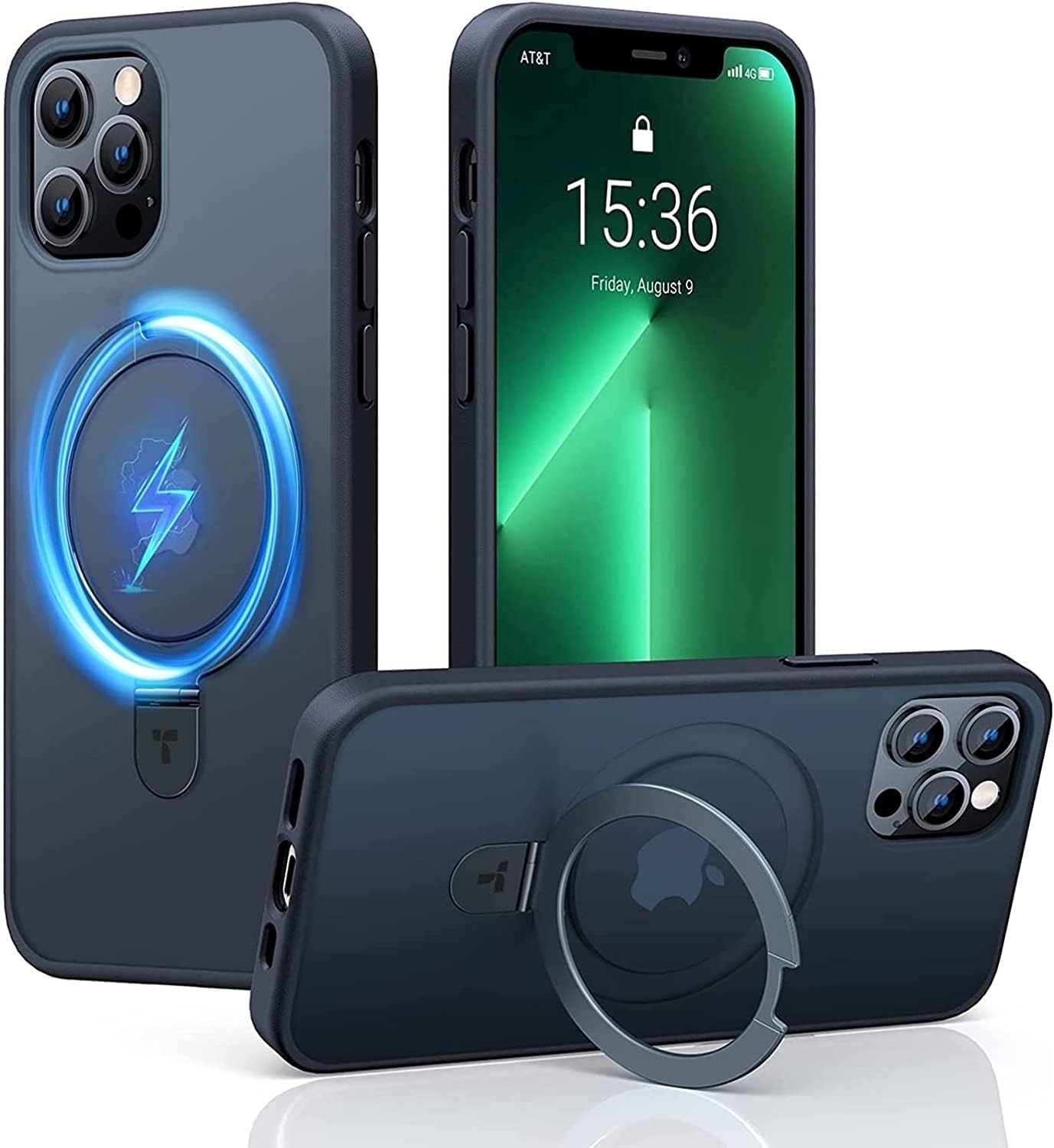 TORRAS Magnetic Stand Case for iPhone 12 Pro Max - Magsafe Compatible, MIL-Grade Drop Protection, Shockproof Slim Matte Cover - Perfect for Work, Travel & Everyday Use - Black