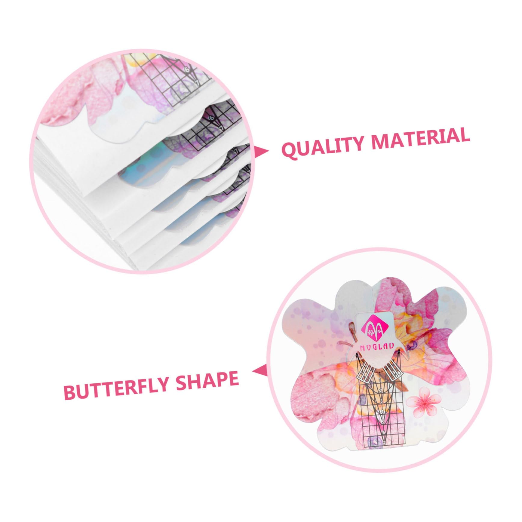 FOMIYES 100 PCS Holographic Nail Forms - DIY Nail Extension Kit with Sticker Guides for Professional Salon & Home Manicure | Perfect for Acrylic, Gel & Nail Art Designs
