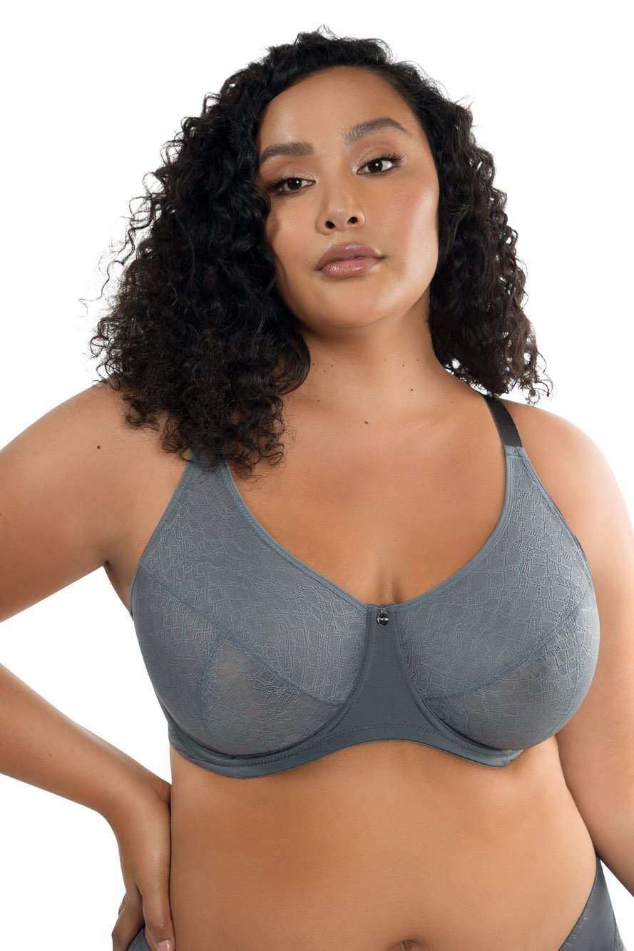 Parfait Enora Minimizer Bra - Charcoal Grey | Full Coverage Wireless Support for Everyday Comfort | Perfect for Workouts, Yoga & Daily Wear