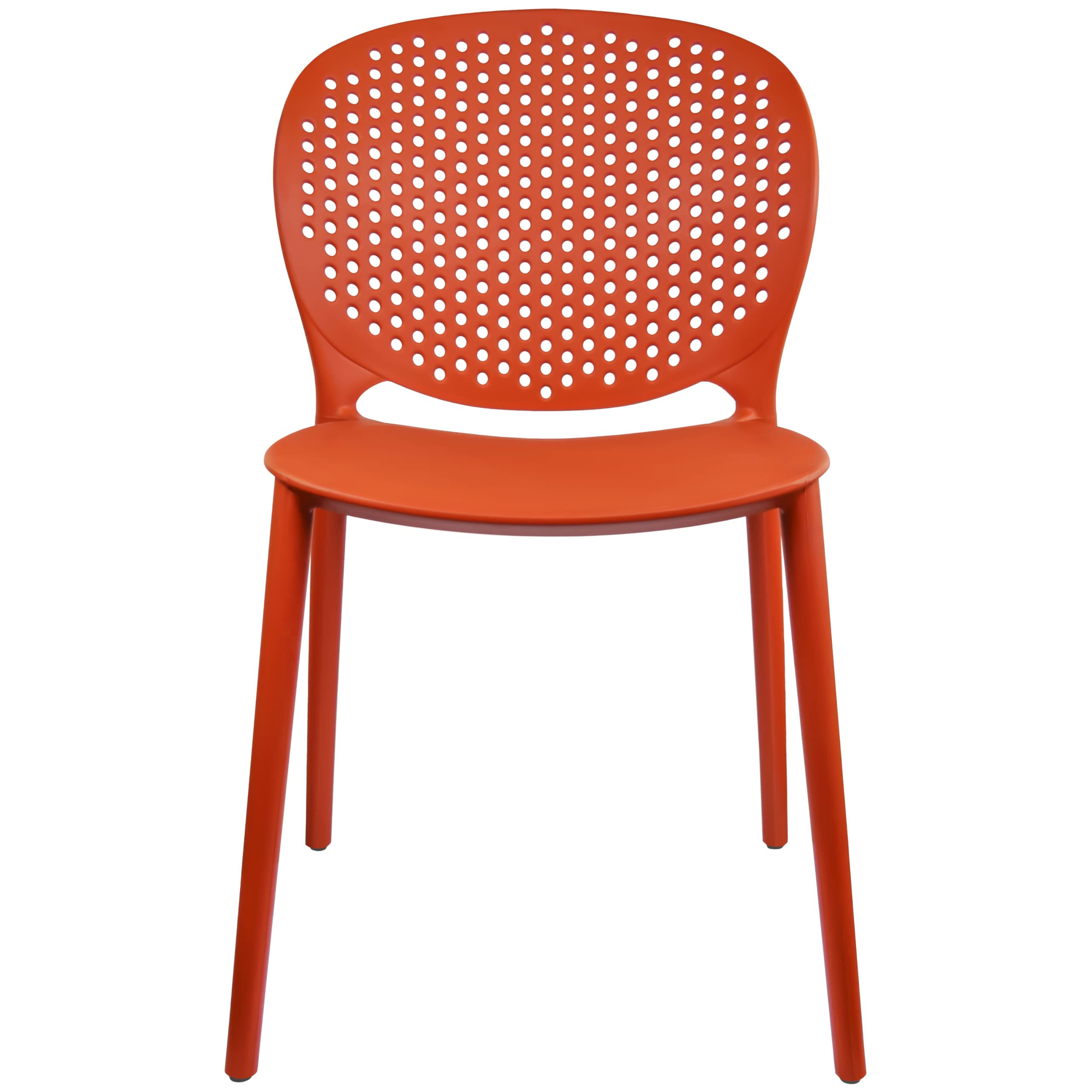2xhome Set of 3 Modern Stackable Patio Chairs - Waterproof Outdoor Dining Chairs for Poolside, Garden, Restaurant & Indoor Use - Orange Accent Furniture for Kitchen, Living Room & Commercial Spaces