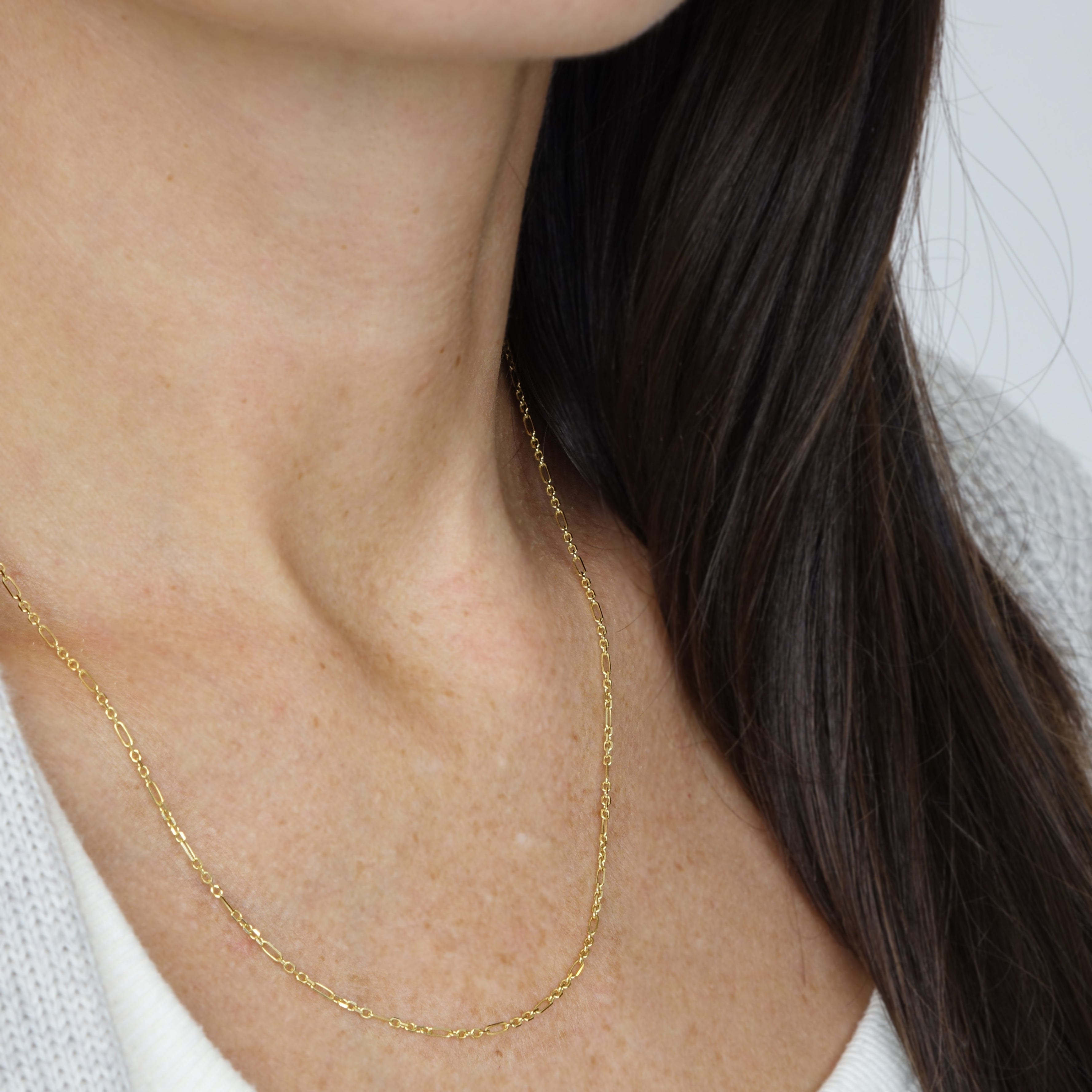 Alternating Links Necklace - Elegant Layered Chain Jewelry for Women | Perfect for Casual, Office & Evening Wear