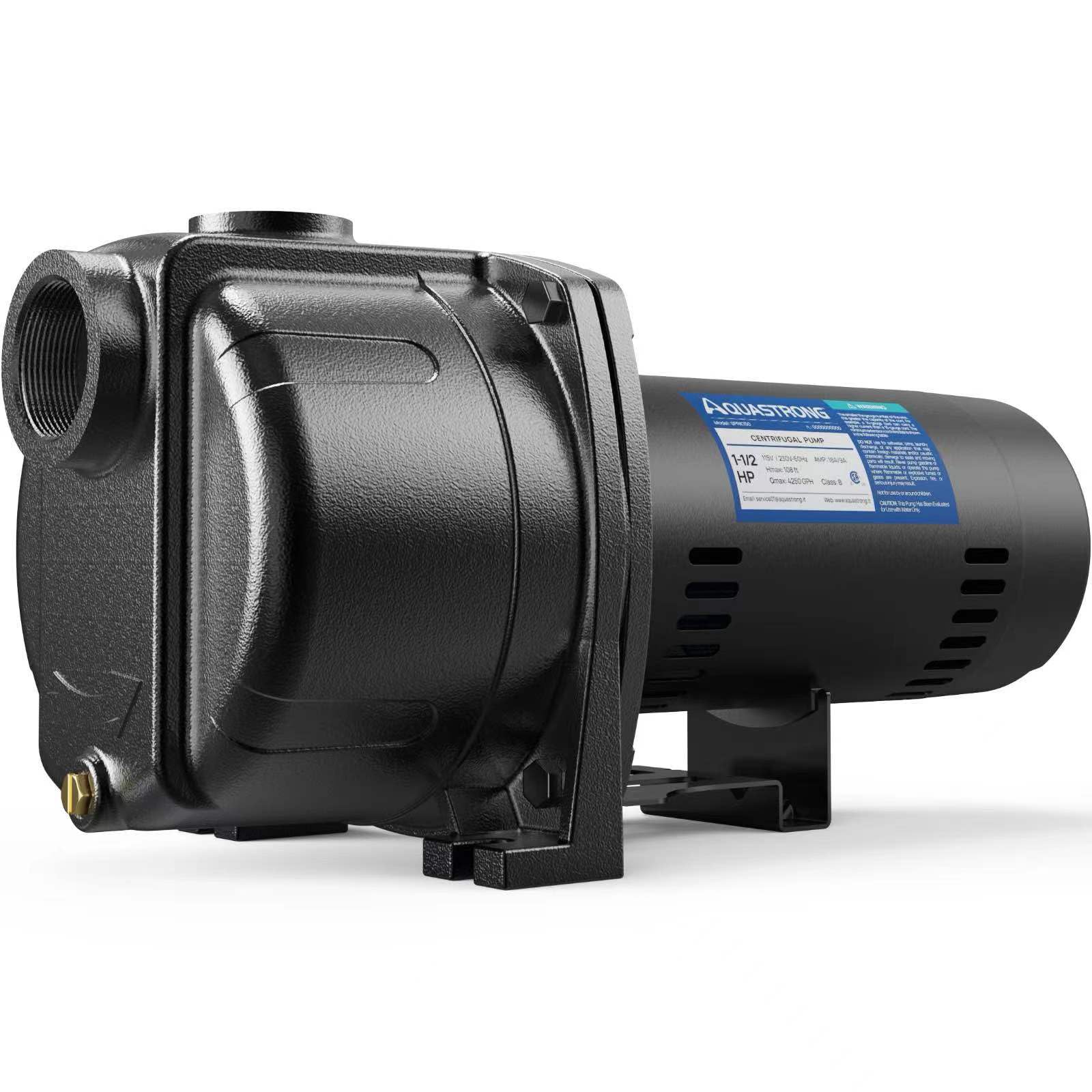 **AQUASTRONG 1.5 HP Shallow Well Jet Pump & Centrifugal Pump – 4250 GPH, 115V/230V, Cast Iron Booster Pump for Lawn Sprinkler & Garden Irrigation – Ideal for Home, Farm & Outdoor Watering Systems**