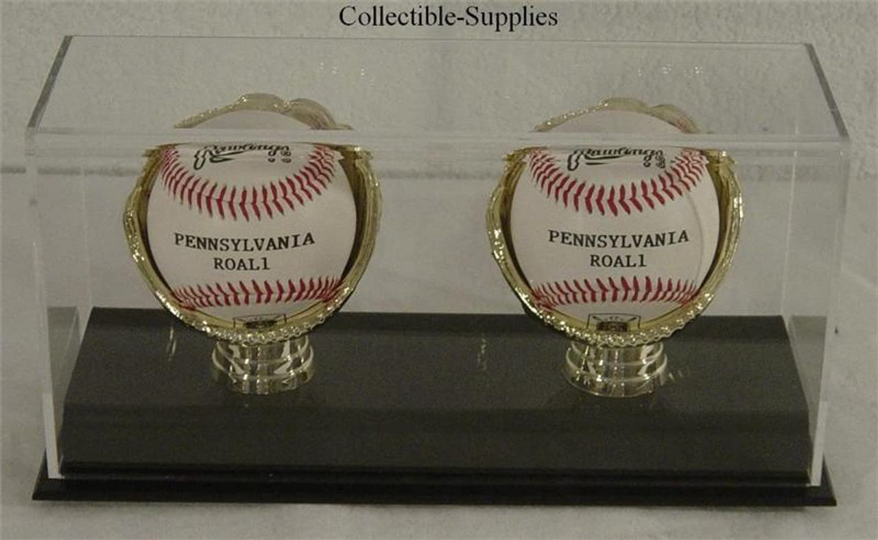 Premium Gold Glove Acrylic Baseball Display Case - Holds 1 to 5 Baseballs (2-Baseball Option Included) - Perfect for Showcasing Autographed Baseballs, Collectibles & Memorabilia in Home, Office or Sports Room Decor
