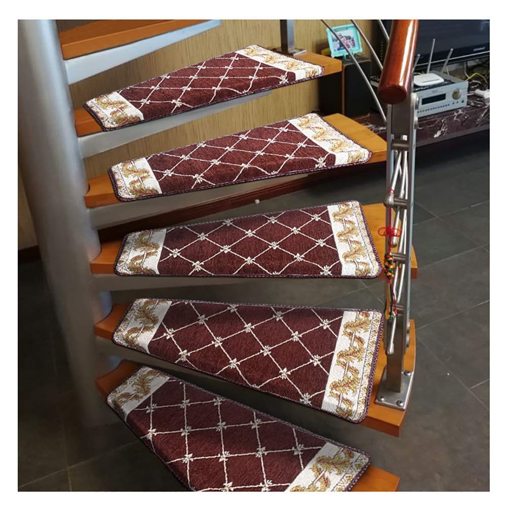 Non-Slip Spiral Stair Treads Carpet - 1 Piece Left Turn Staircase Mat, Anti-Skid Step Cushion for Indoor Stair Protection (12cm x 60cm) - Perfect for Home, Office & Apartment Stair Safety