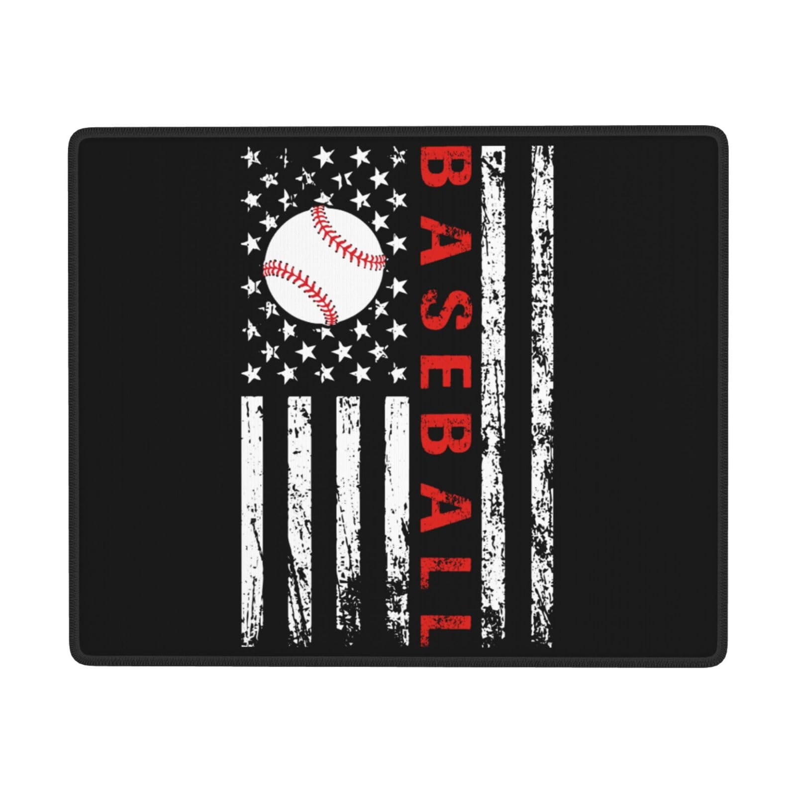 SIYTUAU USA Flag Baseball Mouse Pad - Waterproof, Non-Slip Rubber Gaming Mousepad (7x9 inches) for Laptop, Office & PC - Perfect for Baseball Fans, Gamers & Patriotic Workspaces