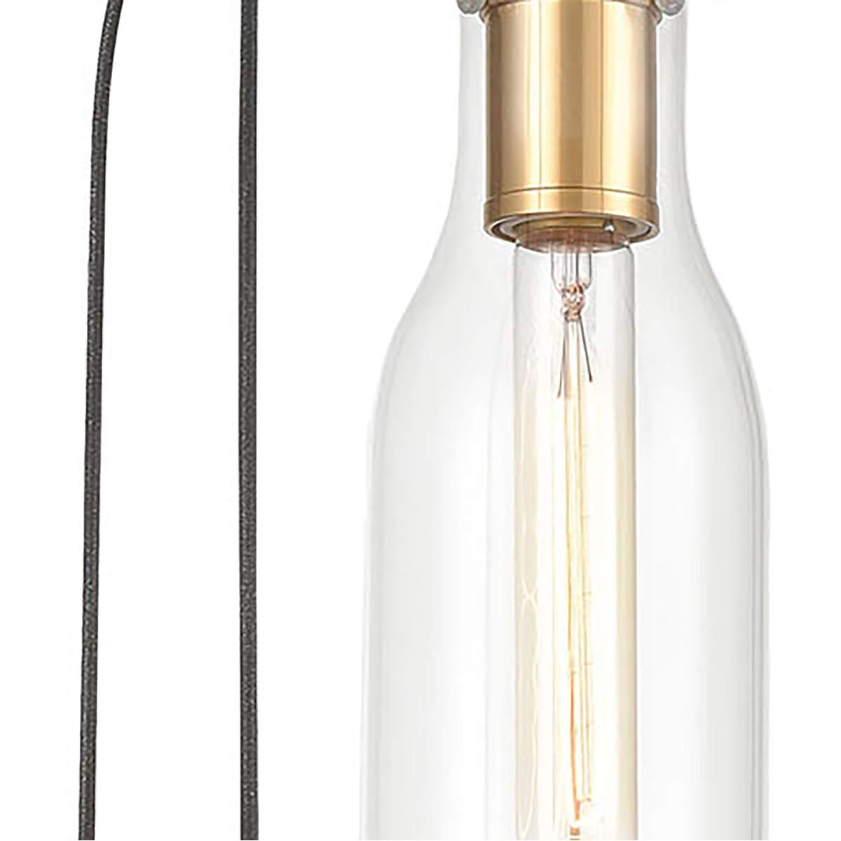 Elk Lighting 15444/1 Modern Pendant Light Fixture - Silverdust Iron & Satin Brass Finish - Perfect for Dining Room, Kitchen Island or Bedroom Lighting