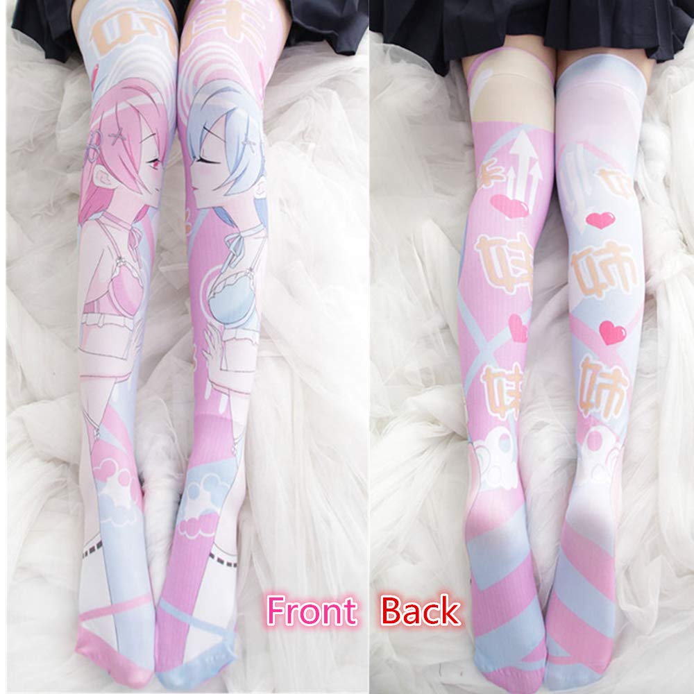 My Sky Knee High Socks - 3D Printed Long Stockings for Cosplay, Anime, Fashion & Daily Wear - Comfortable Tight High Socks for Women & Girls - Perfect for Costumes, School Uniforms & Winter Outfits
