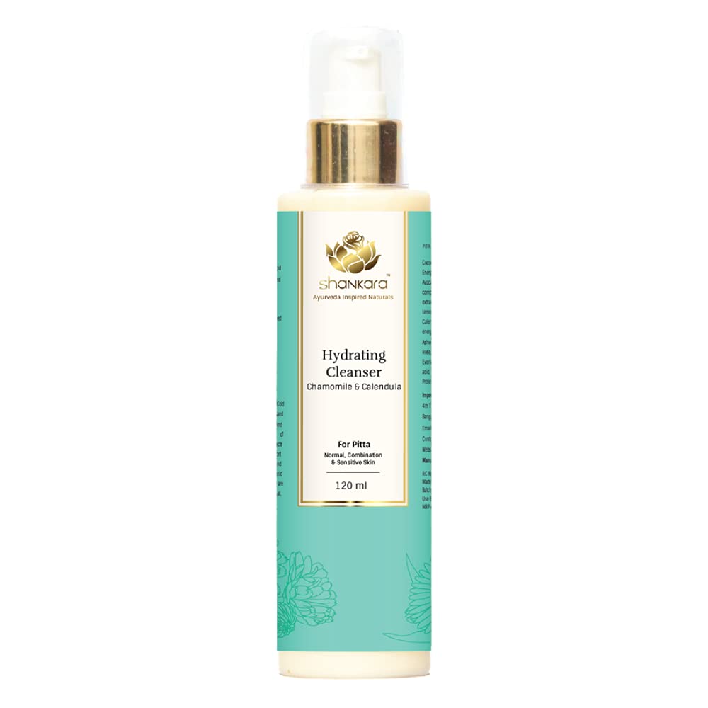 Shankara Fine Line Hydrating Face Cleanser with Chamomile & Calendula for Normal, Combination & Sensitive Skin - 120ml Gentle Foaming Wash | Daily Skincare Routine, Morning & Night Use for Hydrated, Softer Skin