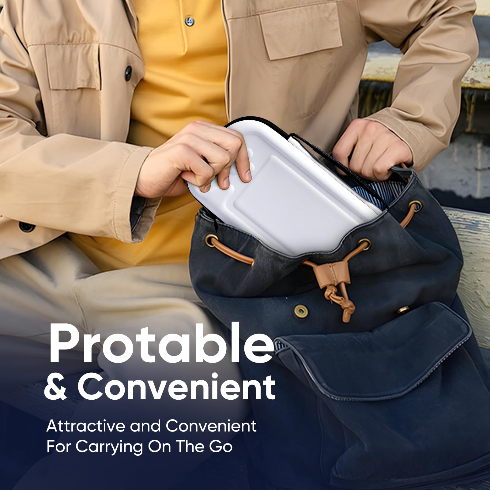Premium PS5 Portal Travel Case with 2-Pack Screen Protectors - Durable Carrying Case for PlayStation Portal Remote Player & Accessories | Perfect for Gaming On-The-Go, Travel Protection & Console Storage