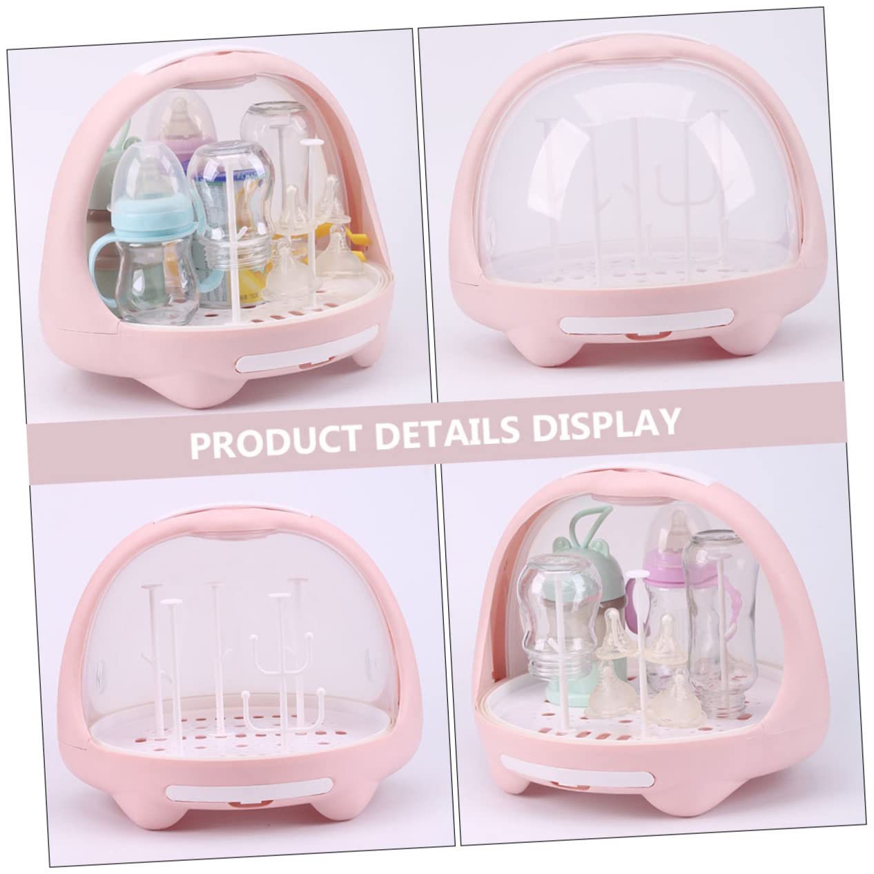 Toyvian 13L Baby Bottle Drying Rack Cover - BPA-Free Bottle Organizer & Storage Box for Boys and Girls | Perfect for Nursery, Kitchen Countertop & Travel Baby Essentials Organization