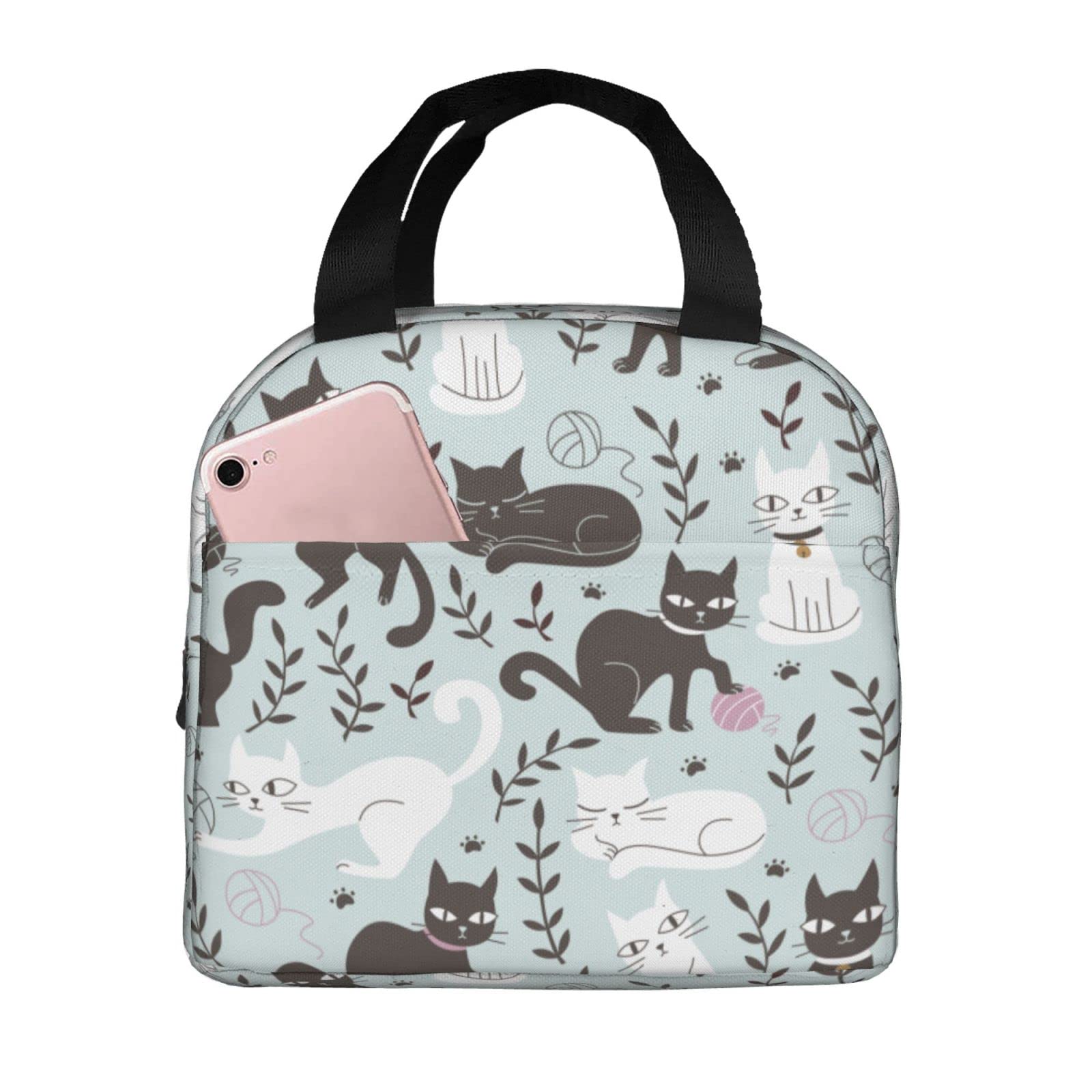 Insulated Reusable Lunch Bag for Cats - Portable Cooler Tote for Office, Picnic & Travel - Men & Women's Eco-Friendly Lunch Box