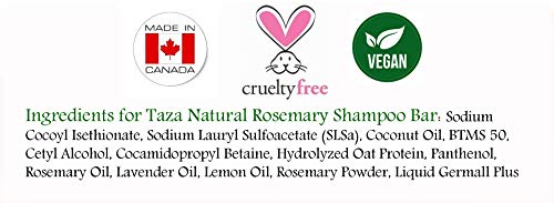 Premium Natural Rosemary Lavender Shampoo Bar (80g) - Coconut Oil, Hydrolyzed Oat Protein & Panthenol for Healthy Hair - Vegan, Sulfate-Free & Eco-Friendly - Perfect for Travel, Camping & Zero-Waste Lifestyle