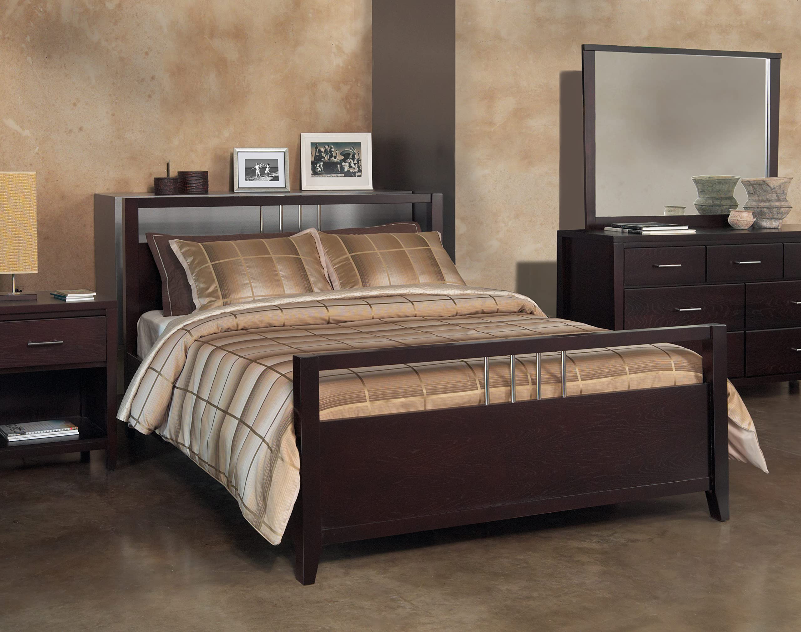 Modus Furniture Solid Wood 2-Side Storage King Bed Frame with Underbed Drawers, Espresso Finish - Perfect for Small Bedrooms & Guest Rooms Storage Solutions