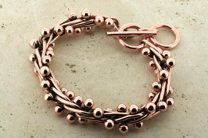 Copper Beaded Link Rope Bracelet for Women - Trendy Boho Jewelry for Casual Wear & Layering