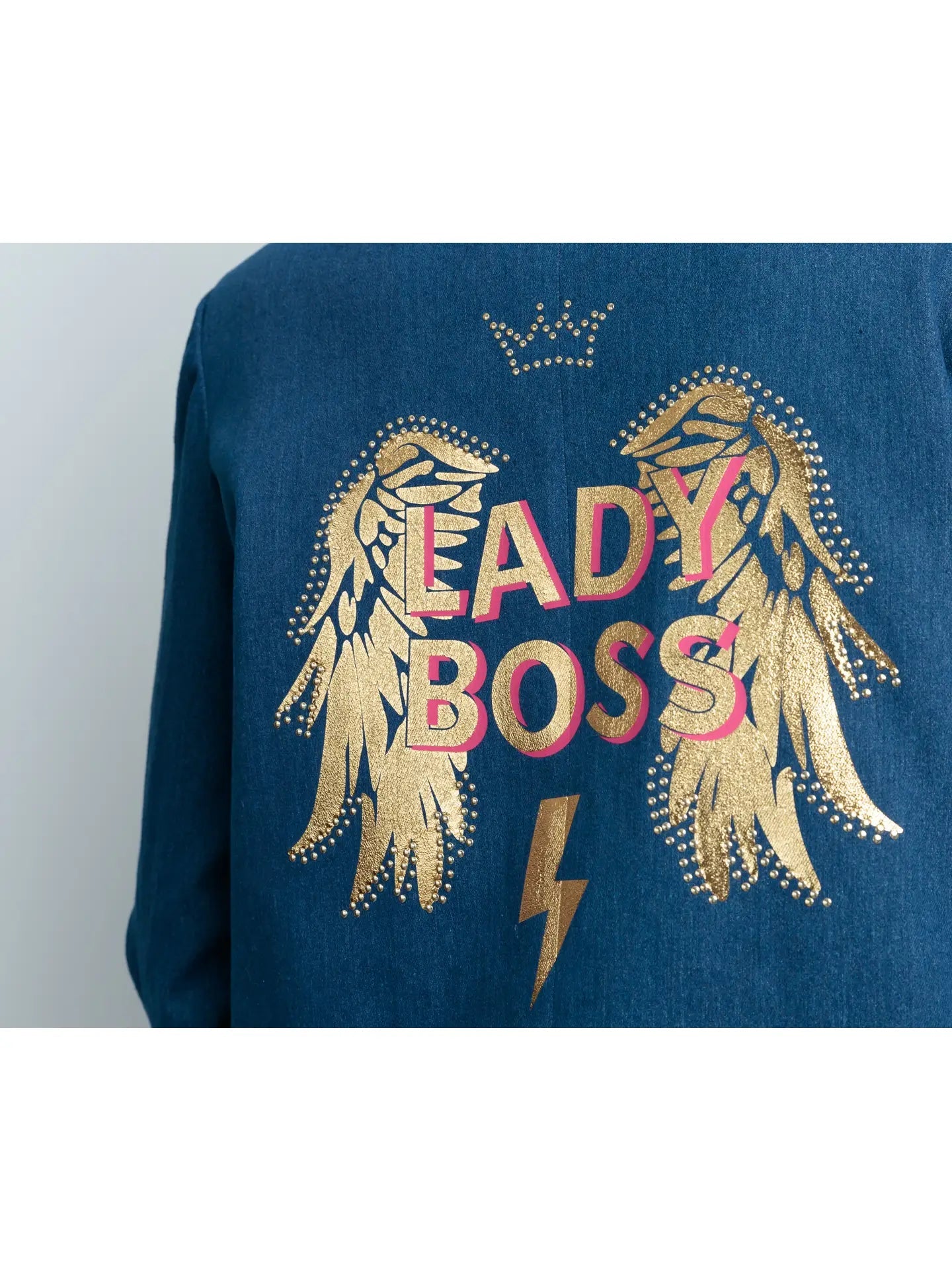 Lady Boss Denim Blazer for Women – Elegant and Confident Style for Office, Business Meetings & Professional Outfits